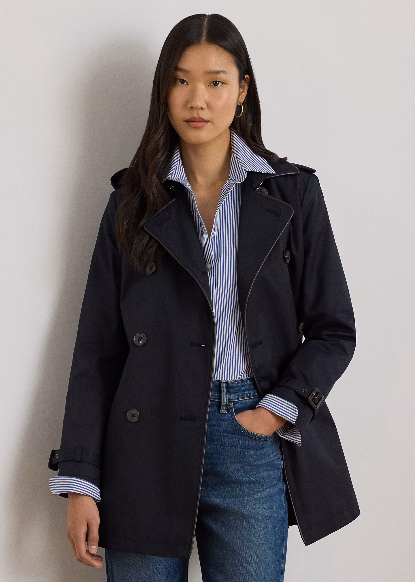 Zweireihiger Trenchcoat mit Baumwolle - RALPH LAUREN OUTLET