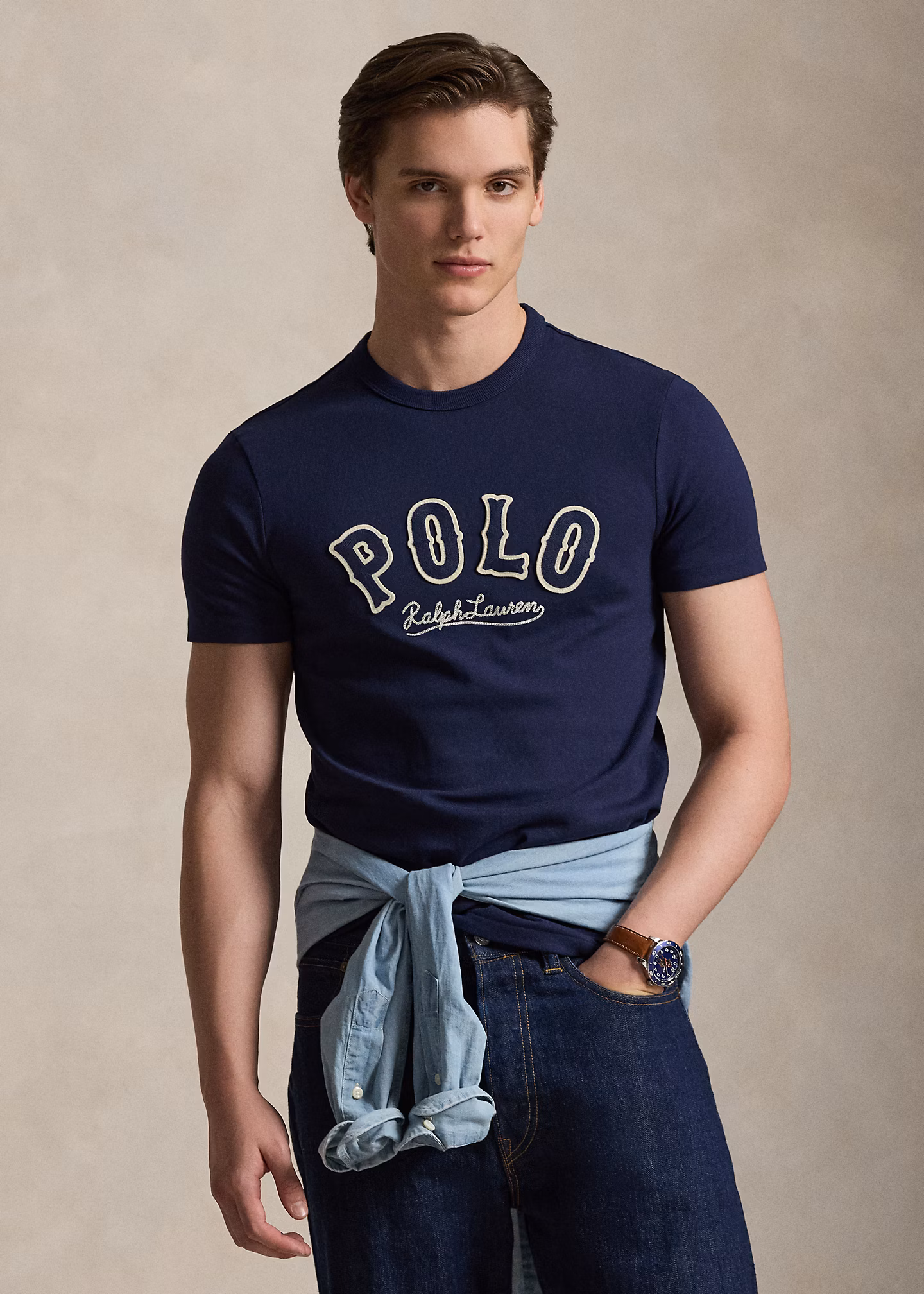 Custom-Slim-Fit T-Shirt mit Western-Logo - RALPH LAUREN OUTLET