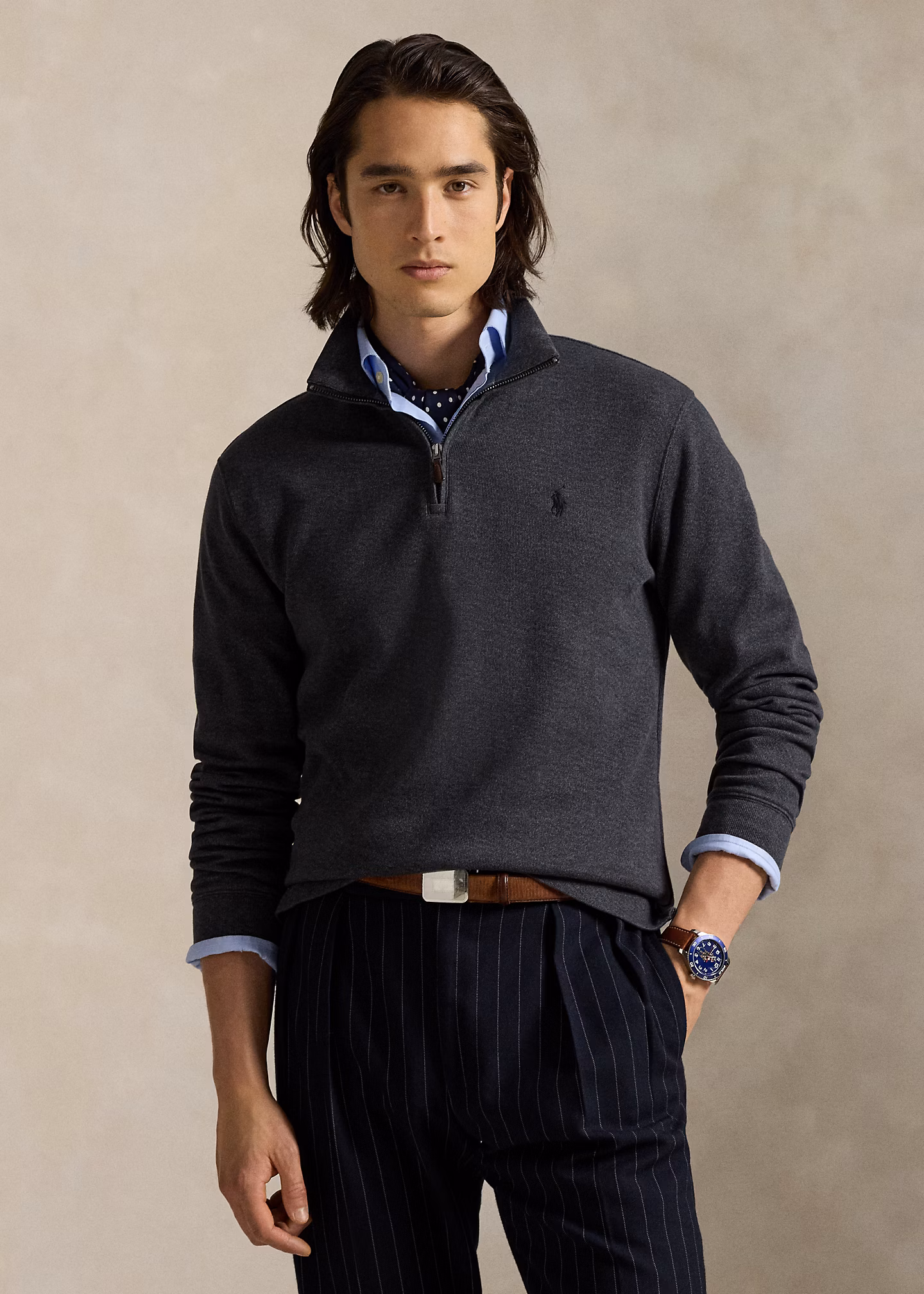 Rippenpullover mit Viertelreißverschluss - RALPH LAUREN OUTLET