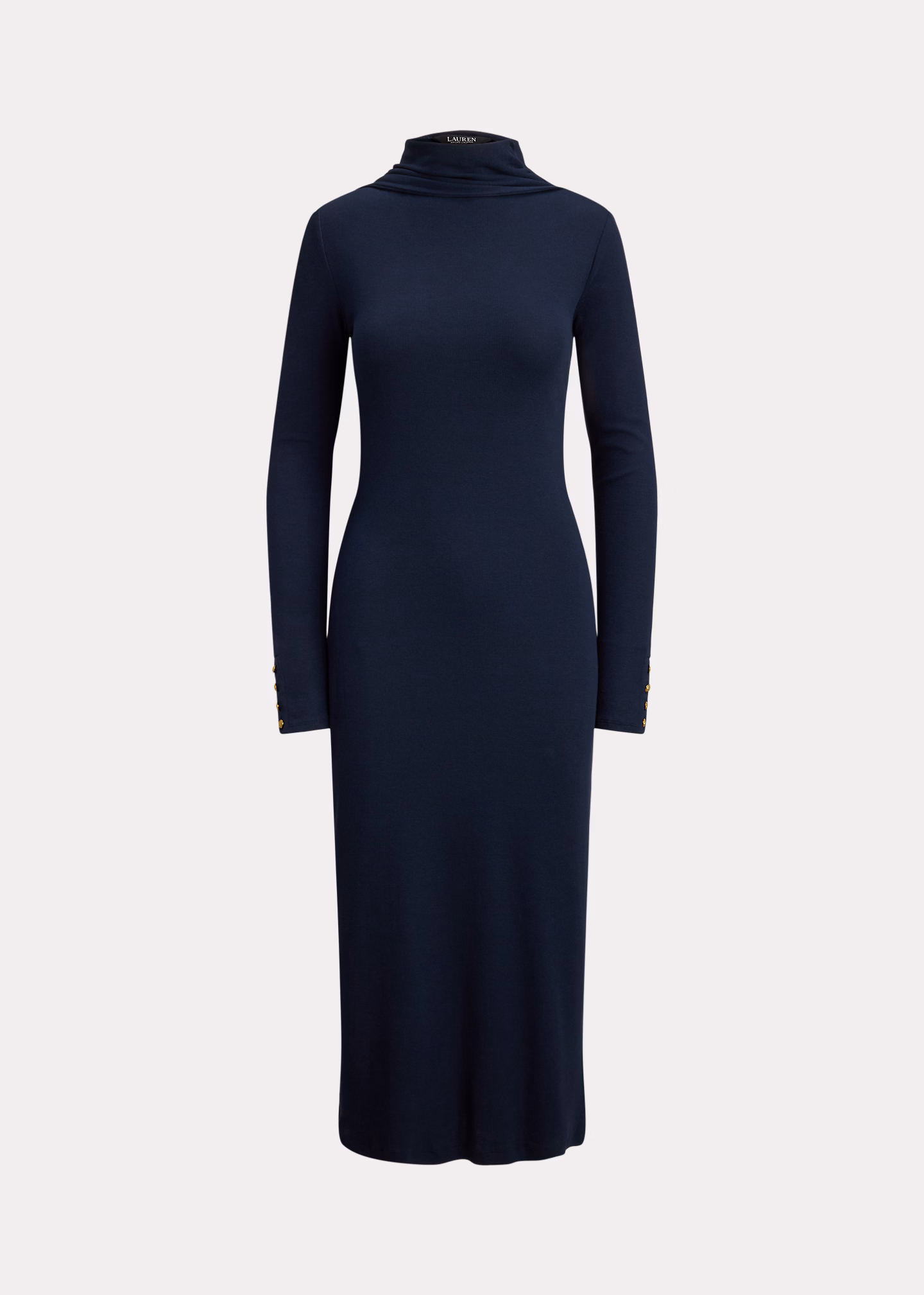 Rippenstrickkleid mit Schalbesatz - RALPH LAUREN OUTLET