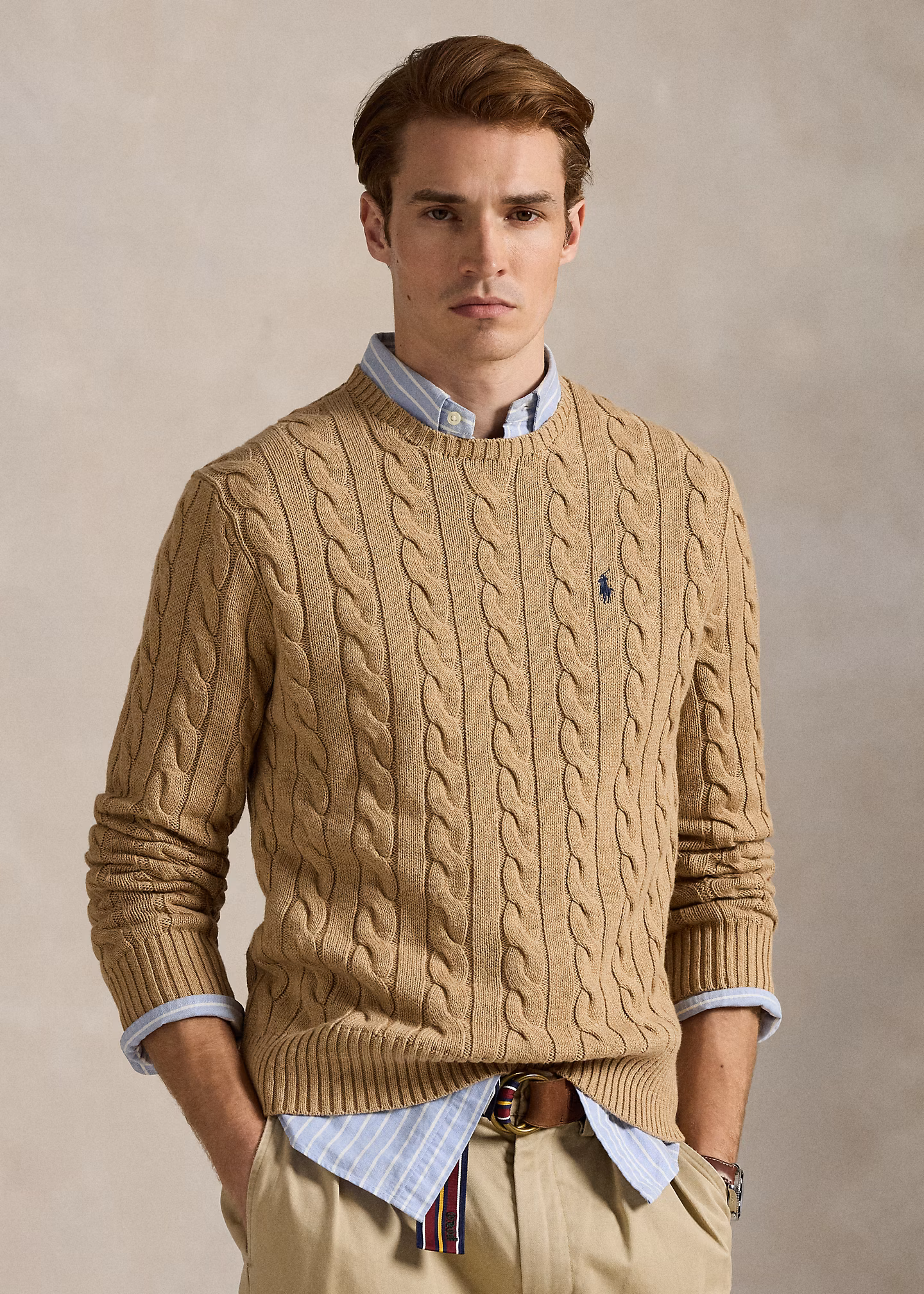 Baumwollpullover mit Zopfmuster - RALPH LAUREN OUTLET