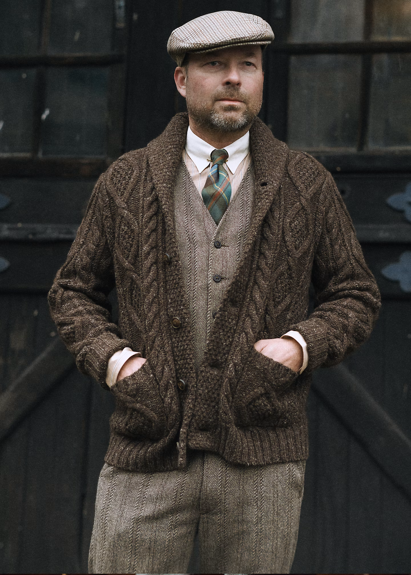 Woll-Baumwoll-Weste mit Fischgratmuster - RALPH LAUREN OUTLET