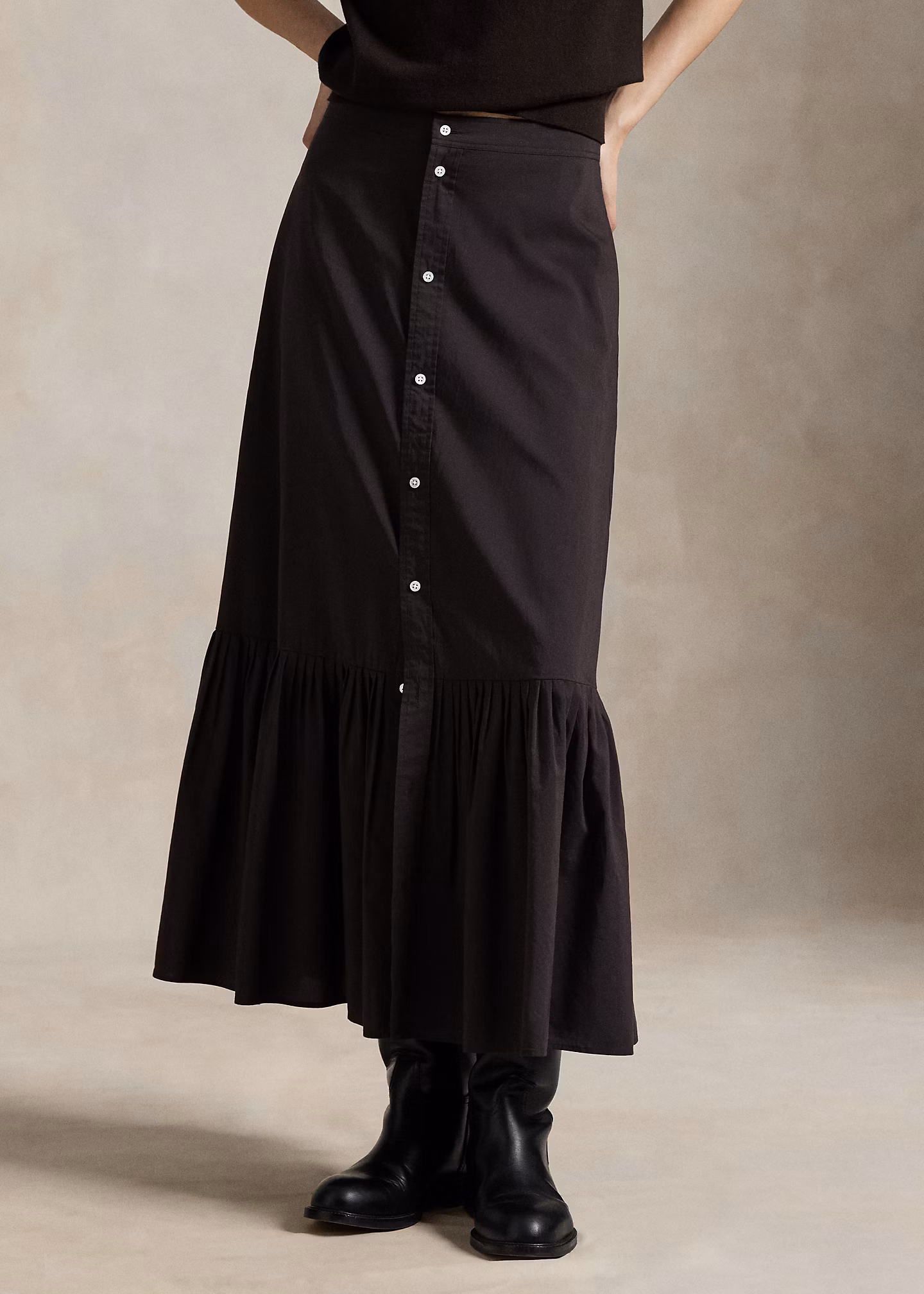 Baumwoll-Seiden-Rock mit Rüschensaum - RALPH LAUREN OUTLET