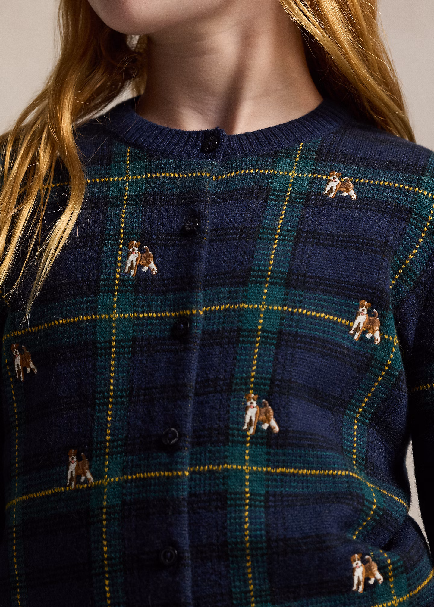 Bestickte Wollstrickjacke mit Hundemotiv - RALPH LAUREN OUTLET