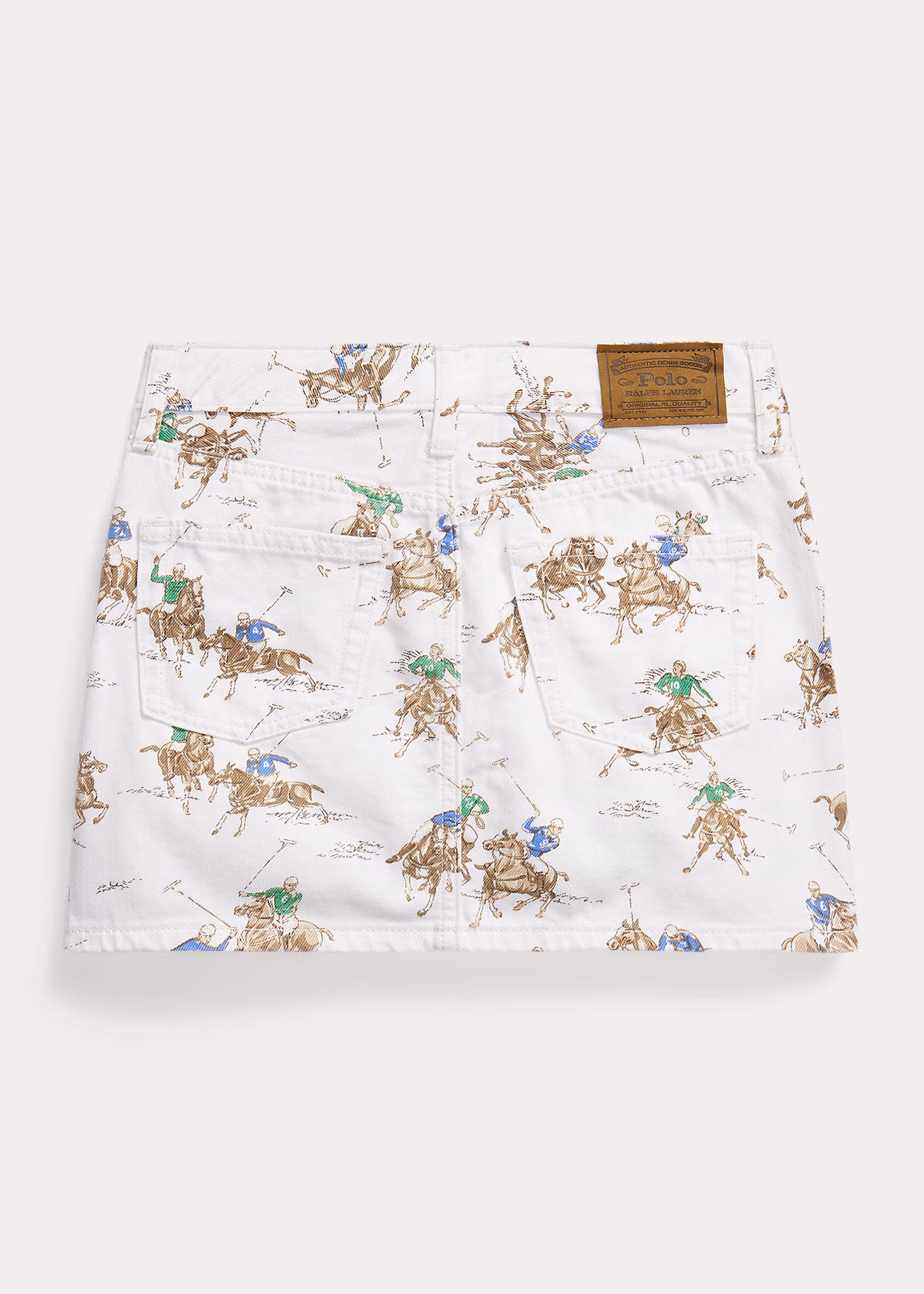 Baumwolldenim-Rock mit Reitsport-Print - RALPH LAUREN OUTLET