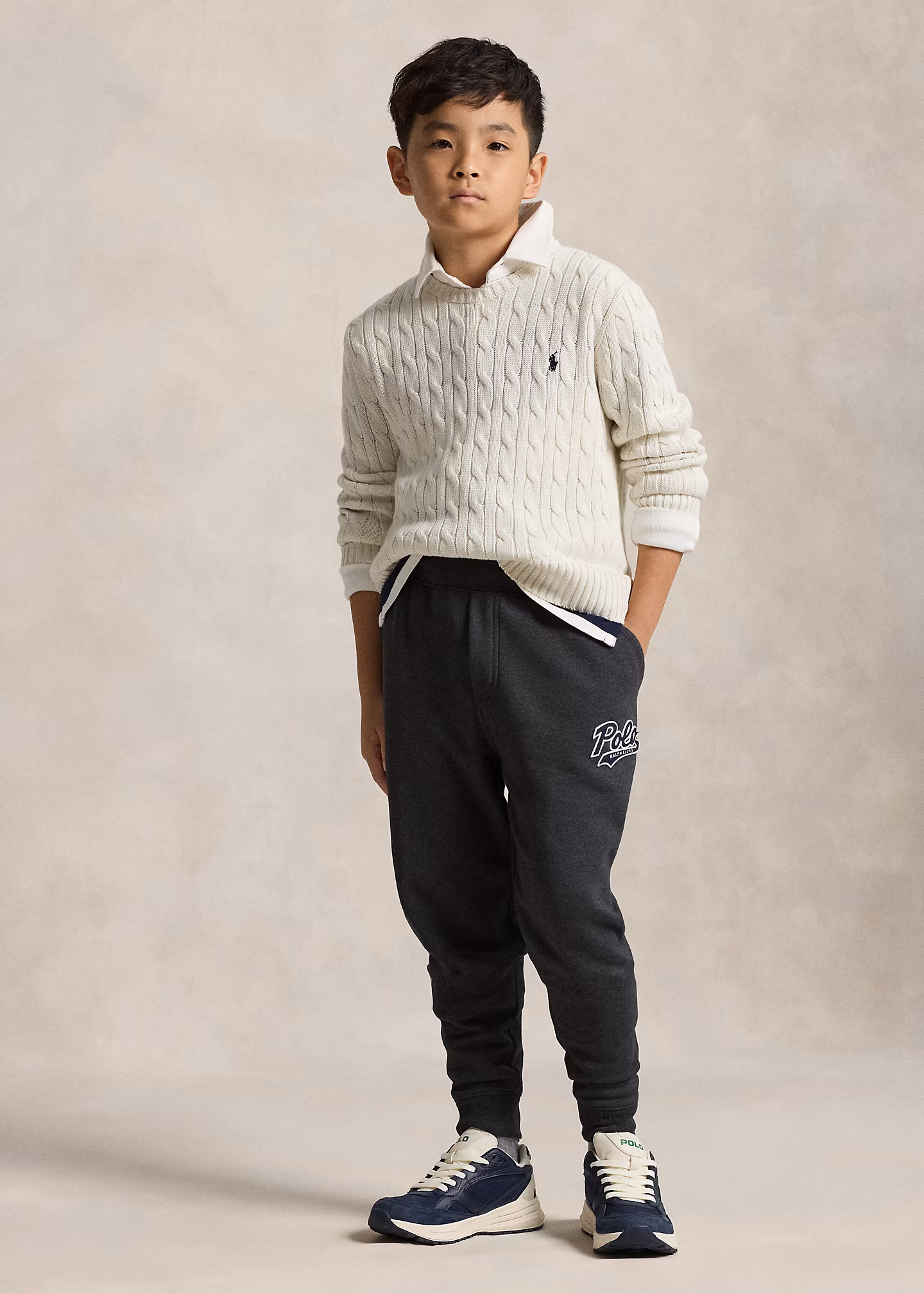 Baumwollpullover mit Zopfmuster - RALPH LAUREN OUTLET