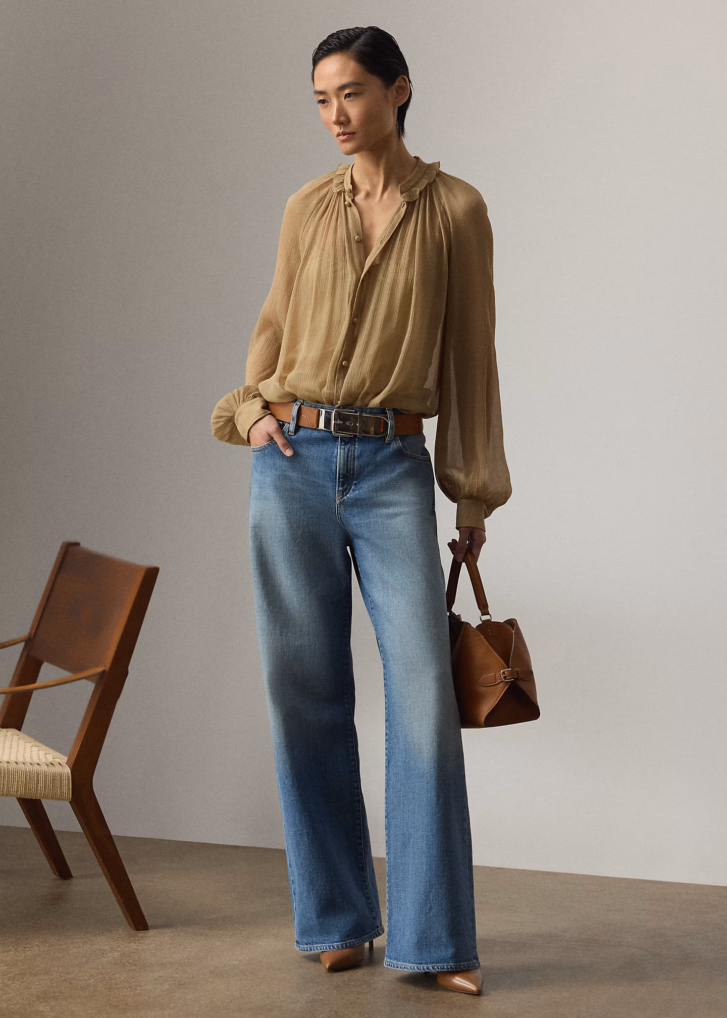 Bluse Brooklyn aus Knitterchiffon - RALPH LAUREN OUTLET