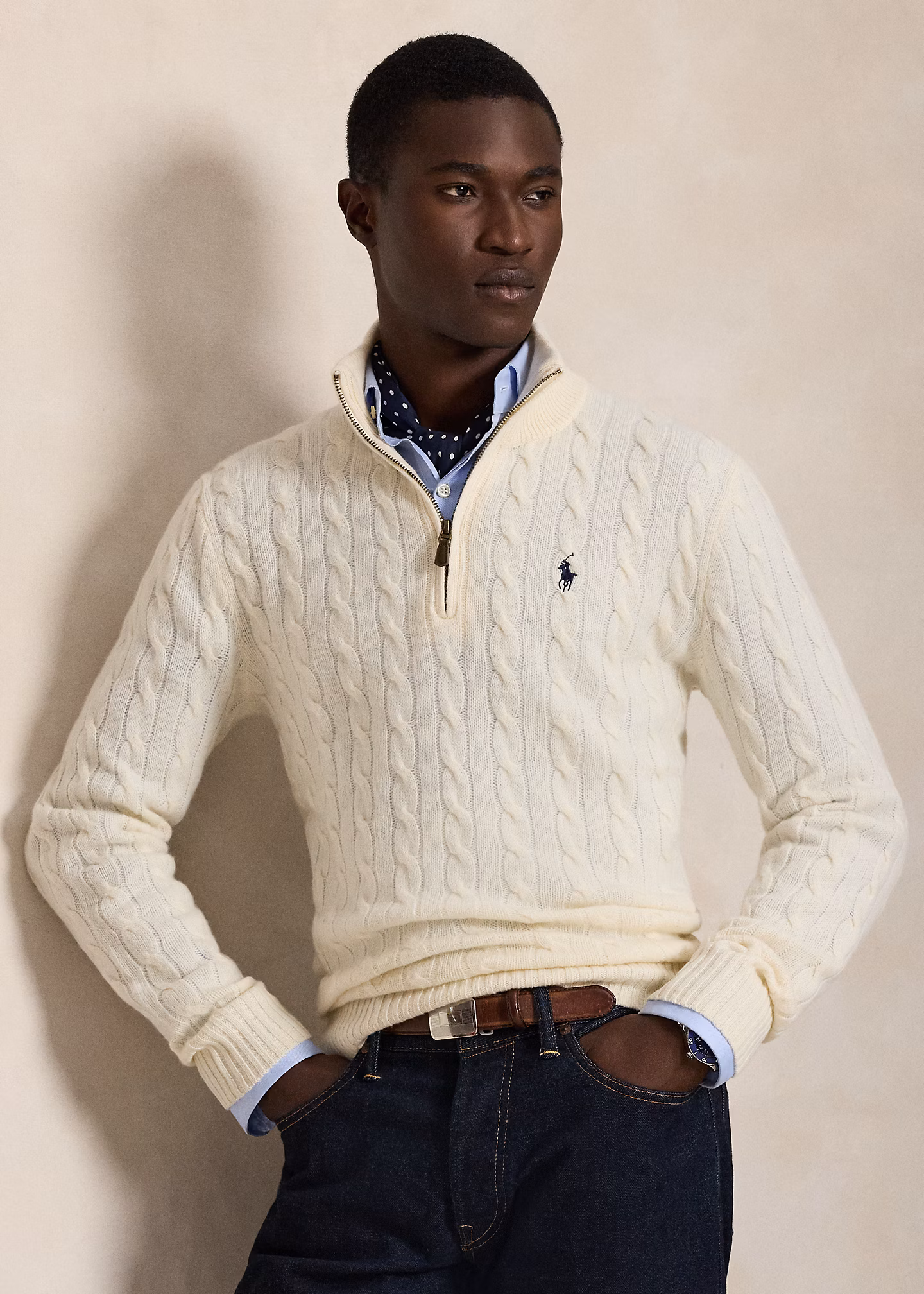 Zopfmusterpullover mit Reißverschluss - RALPH LAUREN OUTLET