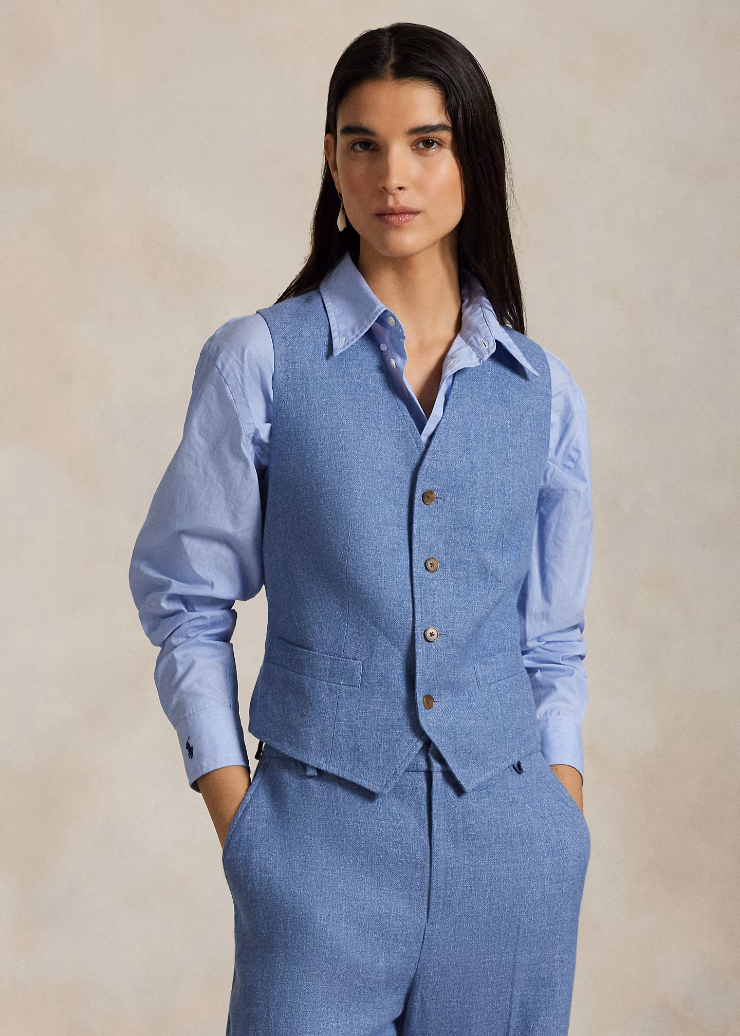 Weste aus Leinen-Baumwoll-Twill - RALPH LAUREN OUTLET