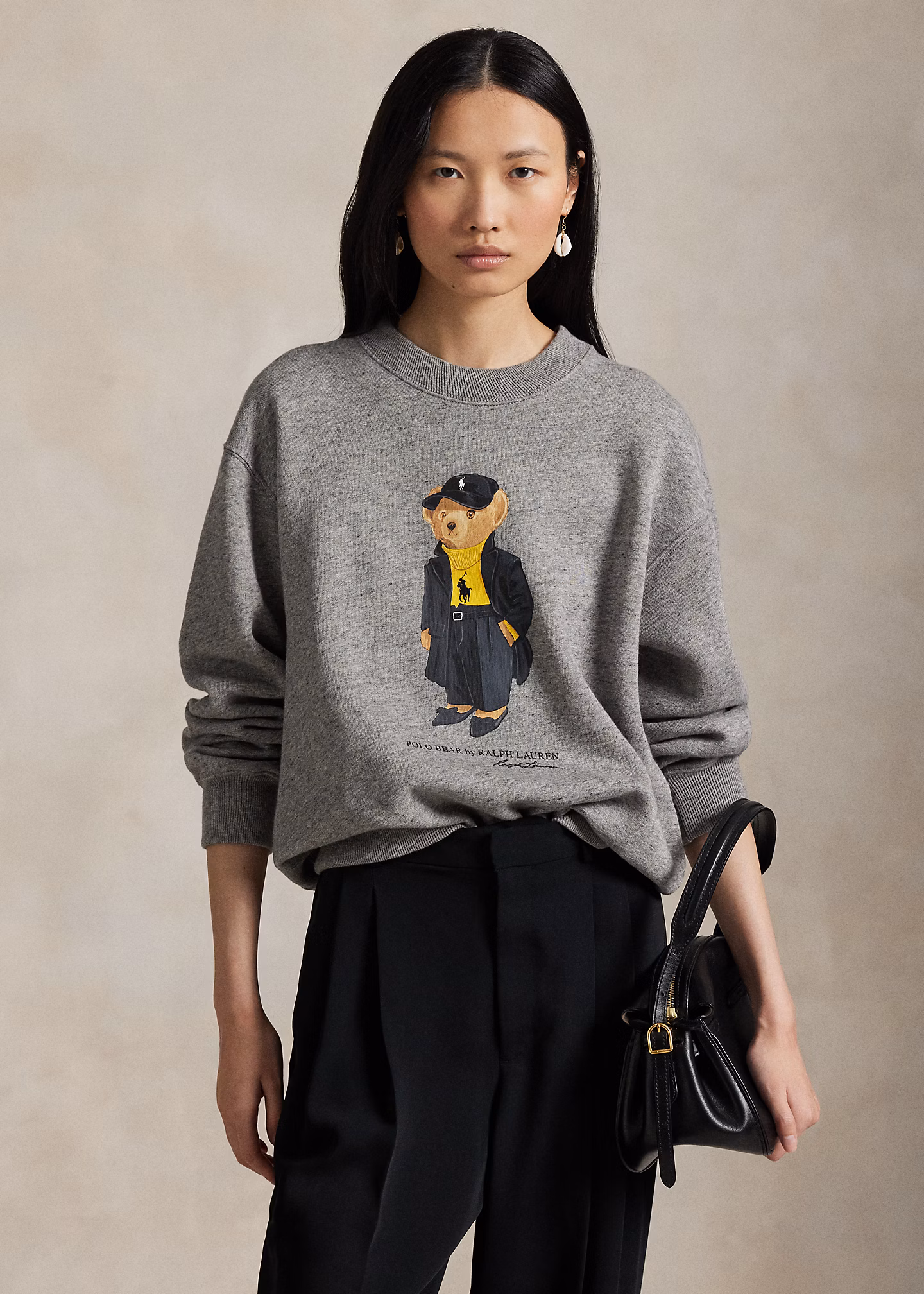 Fleece-Rundhals-Sweatshirt mit Polo Bear - RALPH LAUREN OUTLET