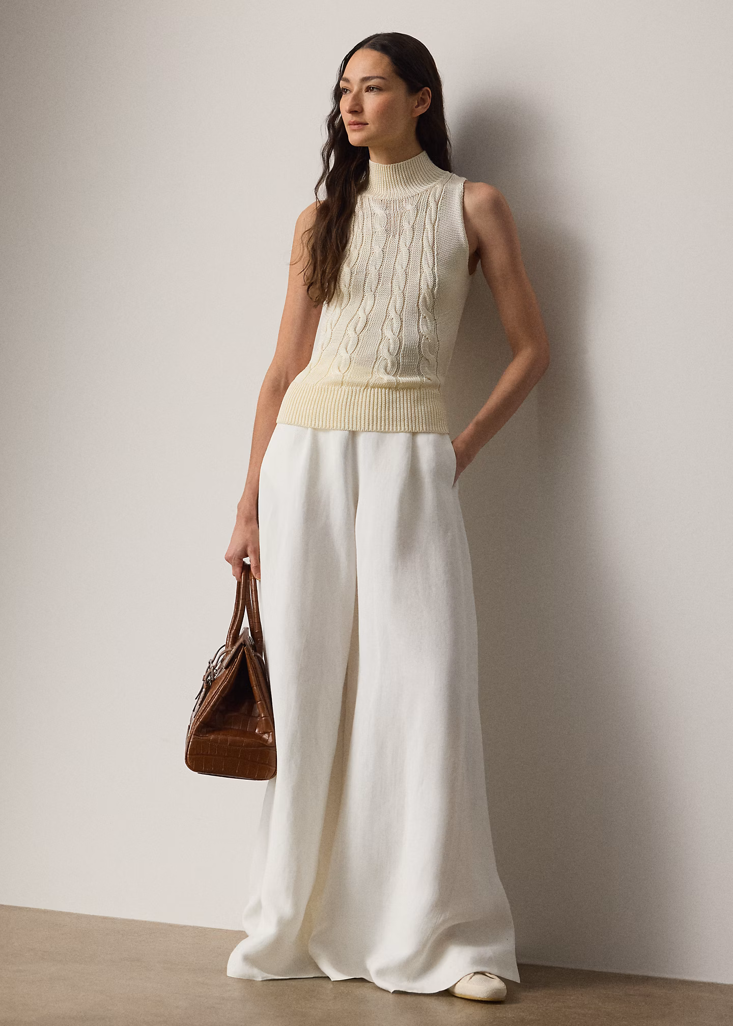 Ärmelloser Rollkragenpullover aus Seide - RALPH LAUREN OUTLET