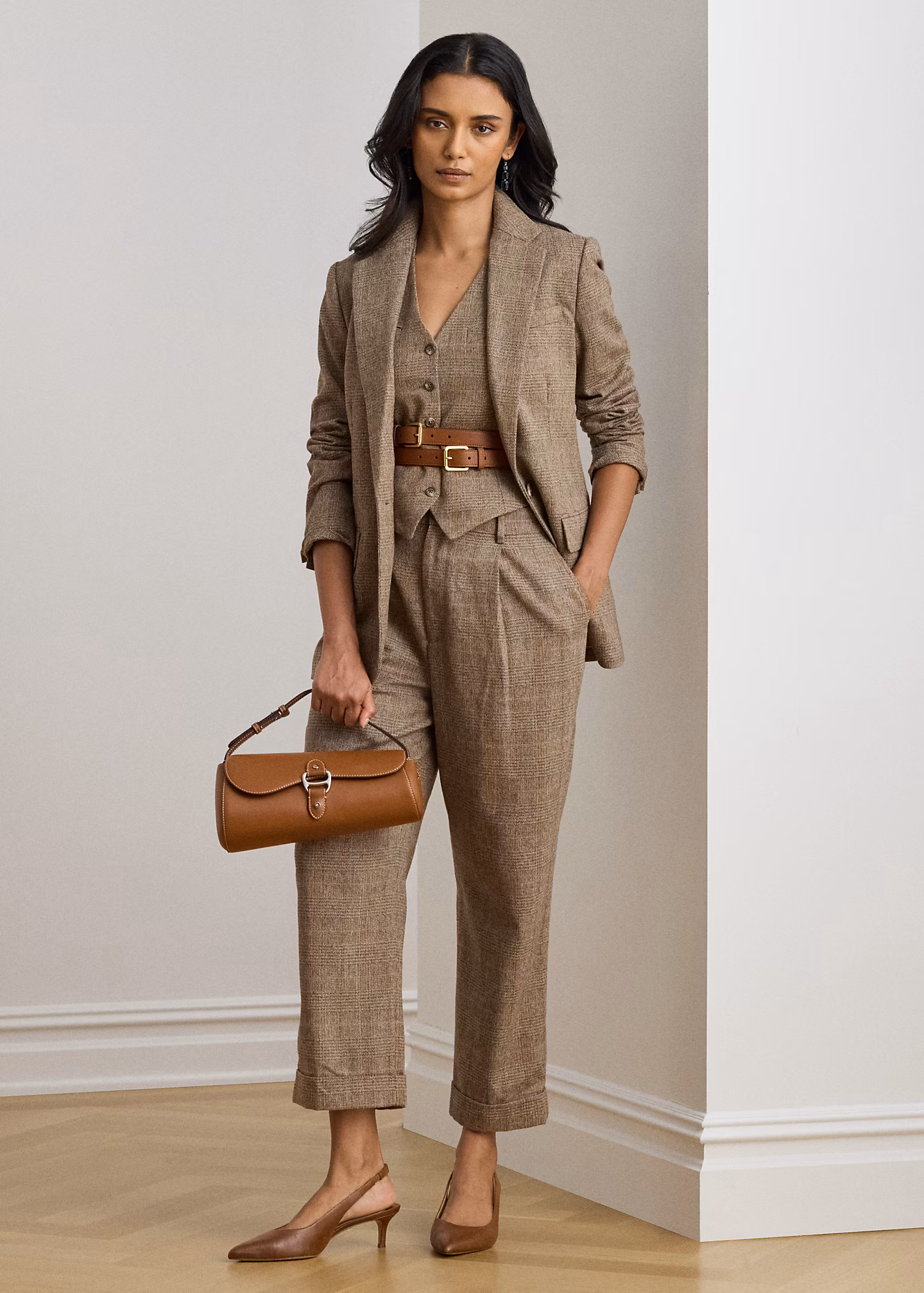 Glencheck-Bundfaltenhose in 3/4-Länge - RALPH LAUREN OUTLET