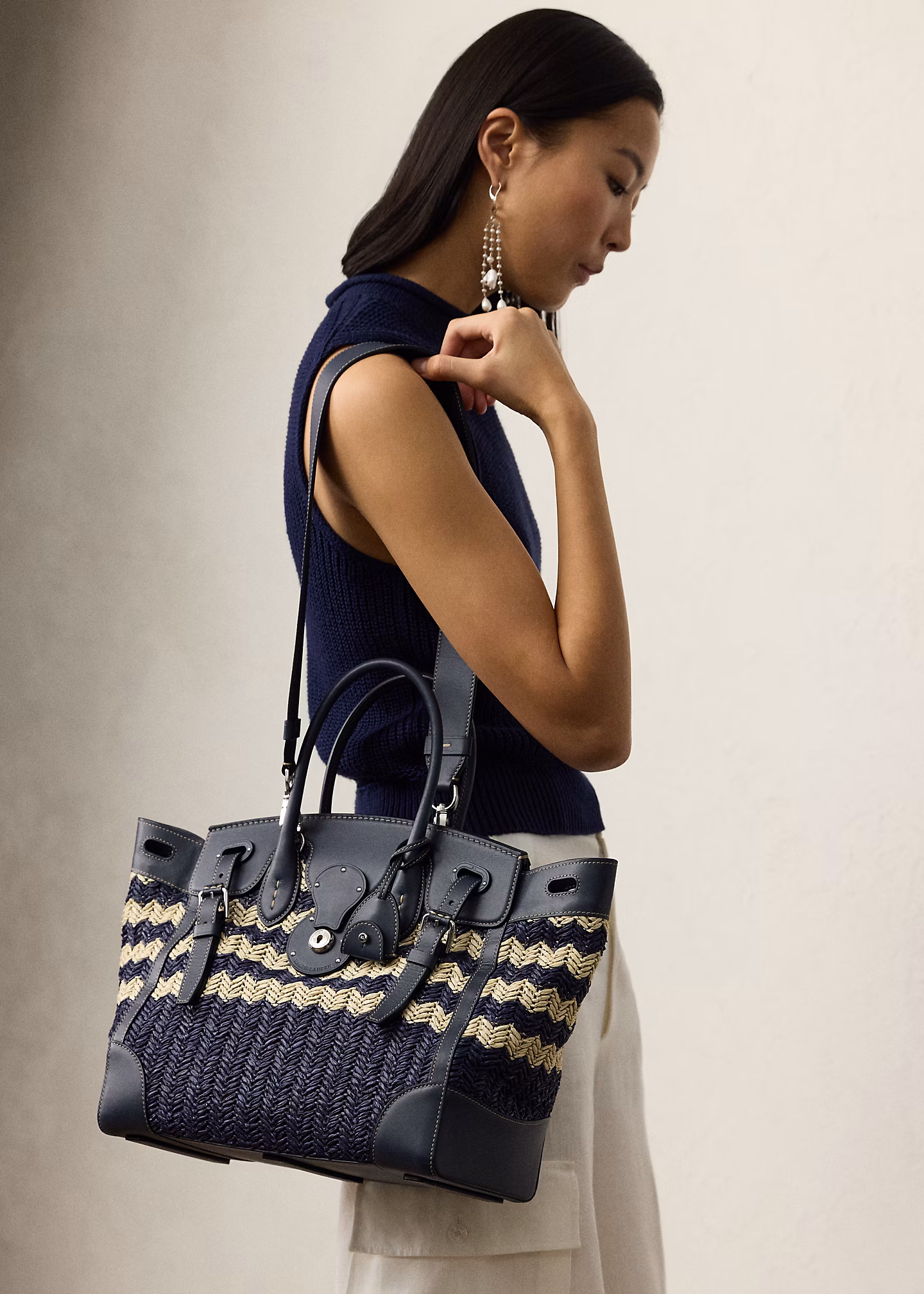 Tasche Soft Ricky 33 aus Bast - RALPH LAUREN OUTLET