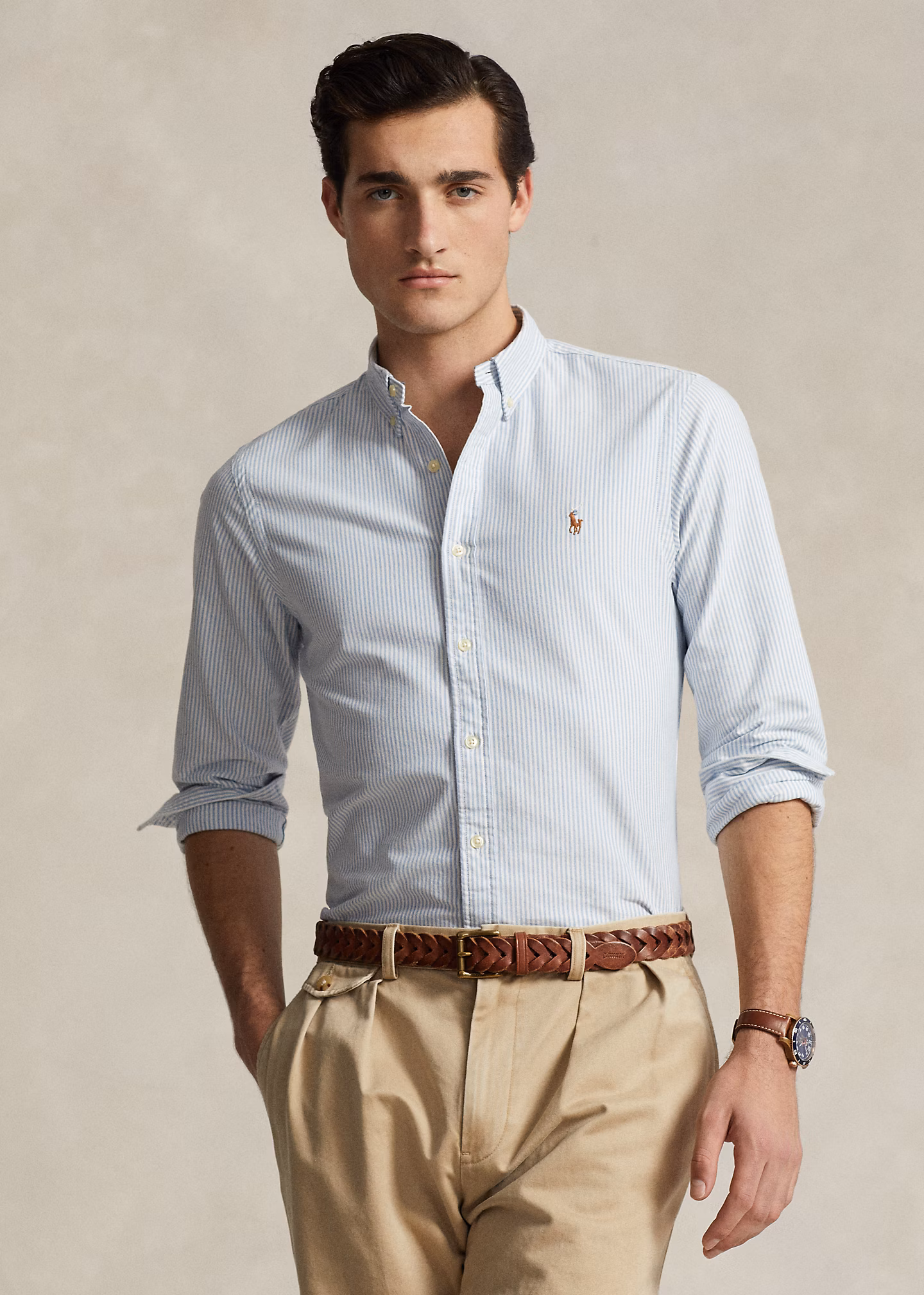 Slim-Fit Oxfordhemd mit Streifen - RALPH LAUREN OUTLET