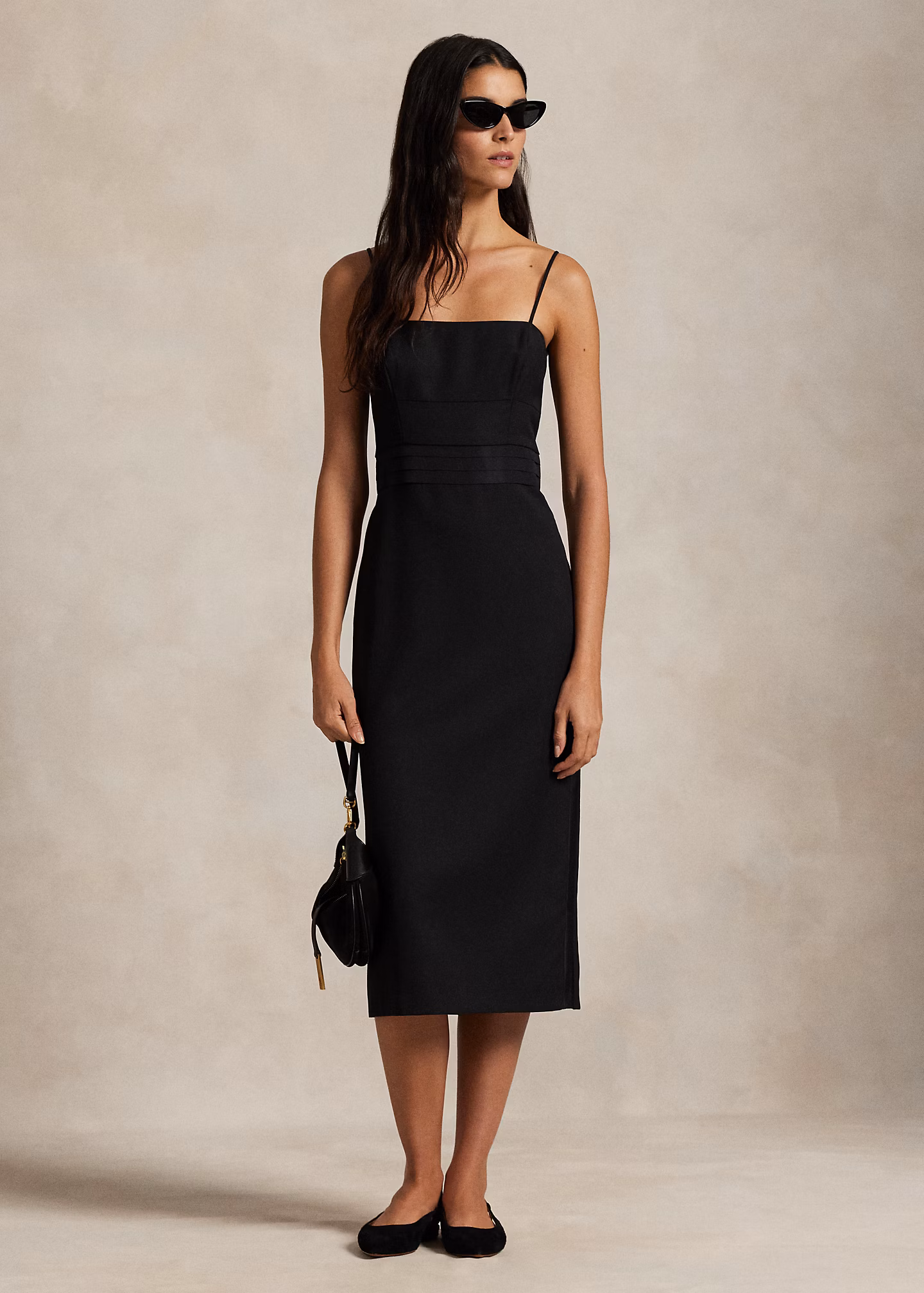 Cocktailkleid aus Wolle mit Seidenbesatz - RALPH LAUREN OUTLET