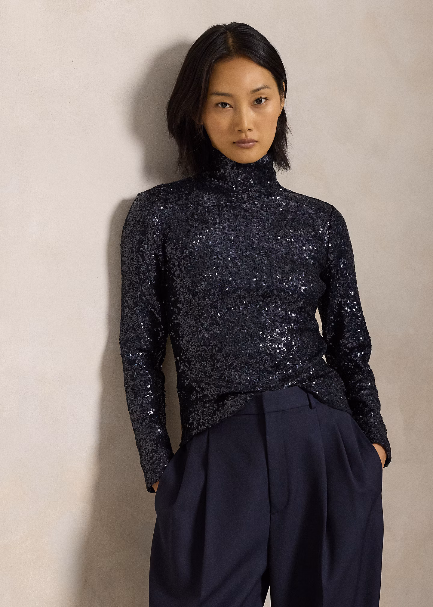 Piqué-Rollkragenpullover mit Pailletten - RALPH LAUREN OUTLET