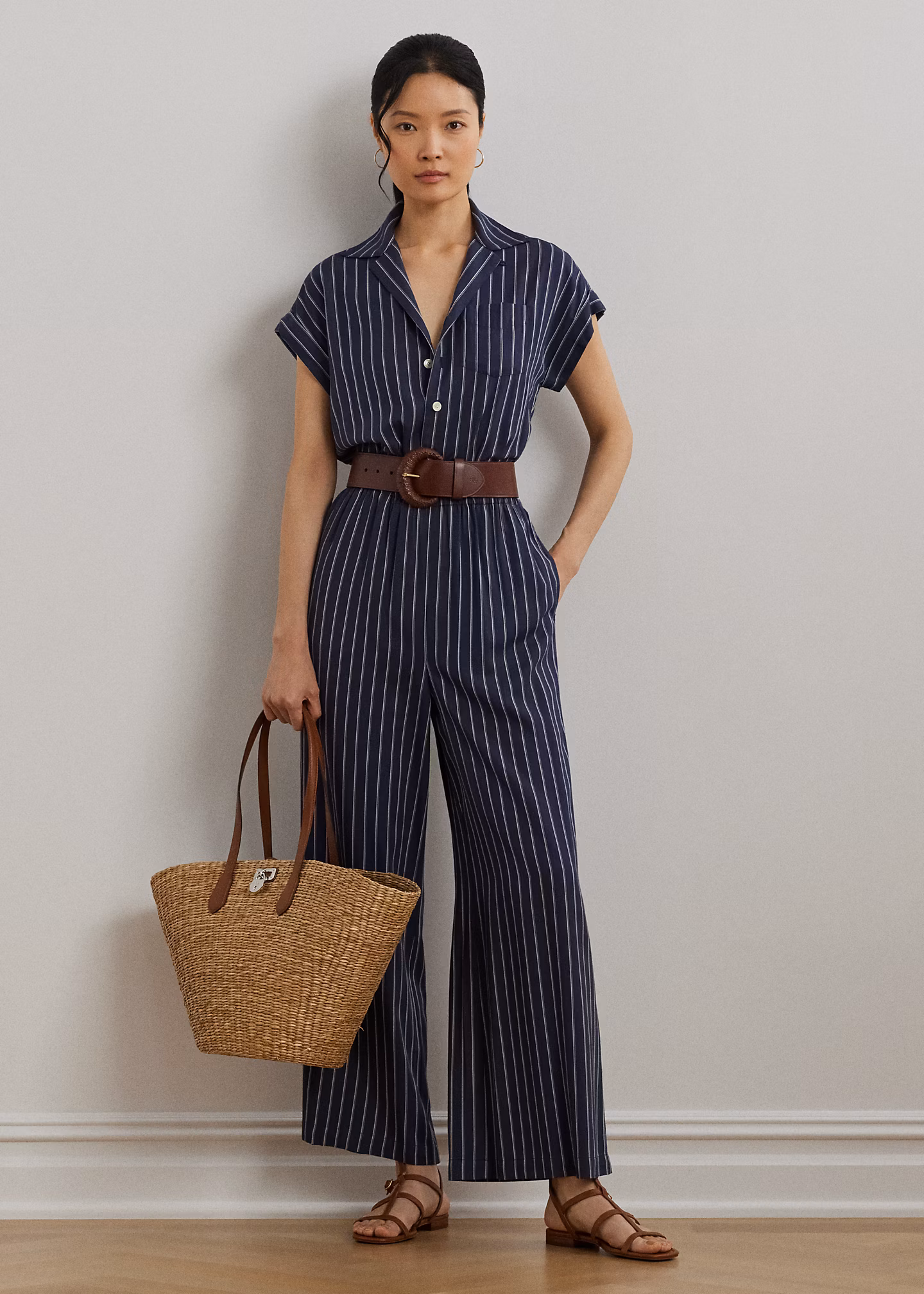 Gestreifter Jumpsuit mit weitem Bein - RALPH LAUREN OUTLET