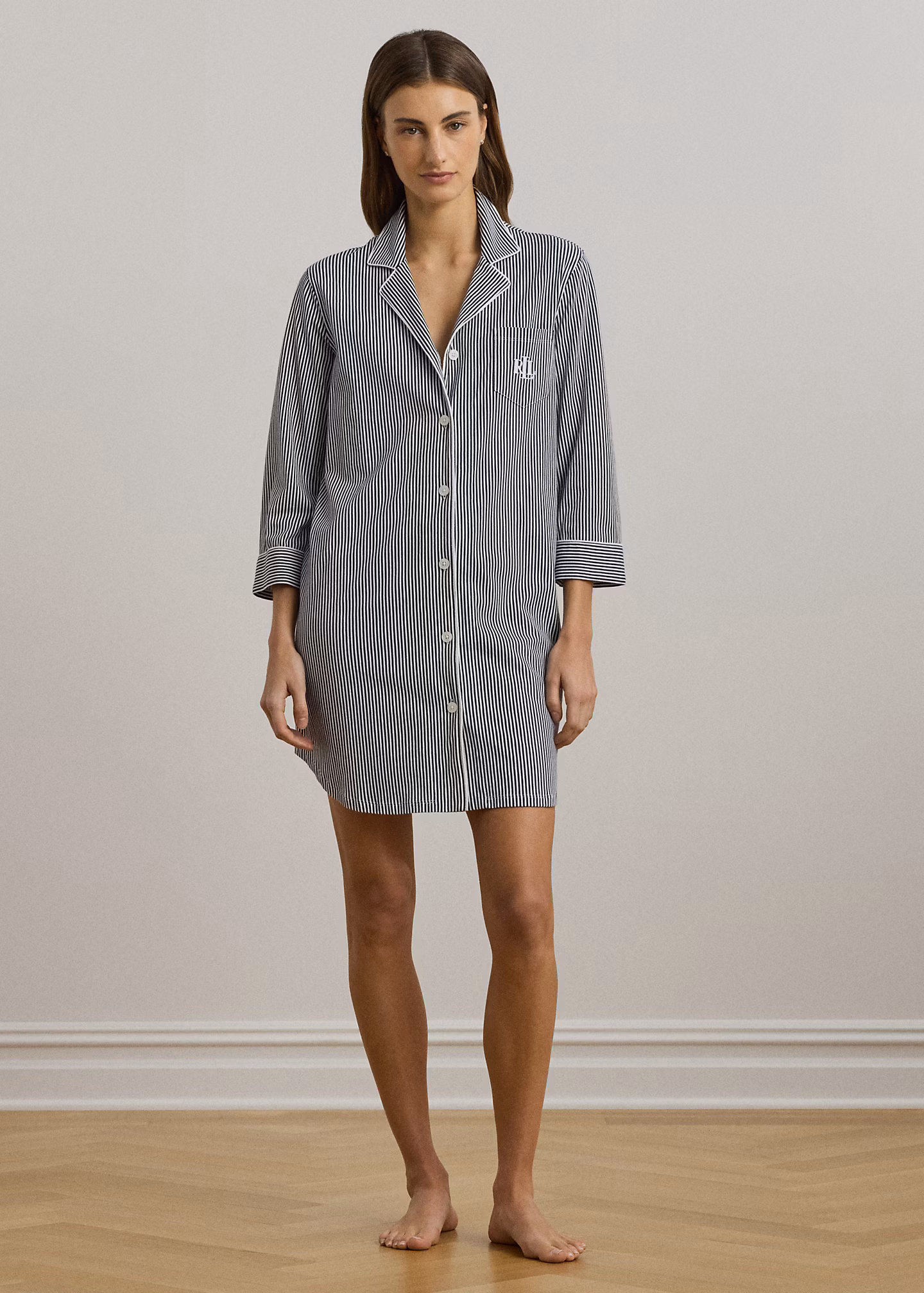 Gestreiftes Nachthemd aus Baumwolljersey - RALPH LAUREN OUTLET