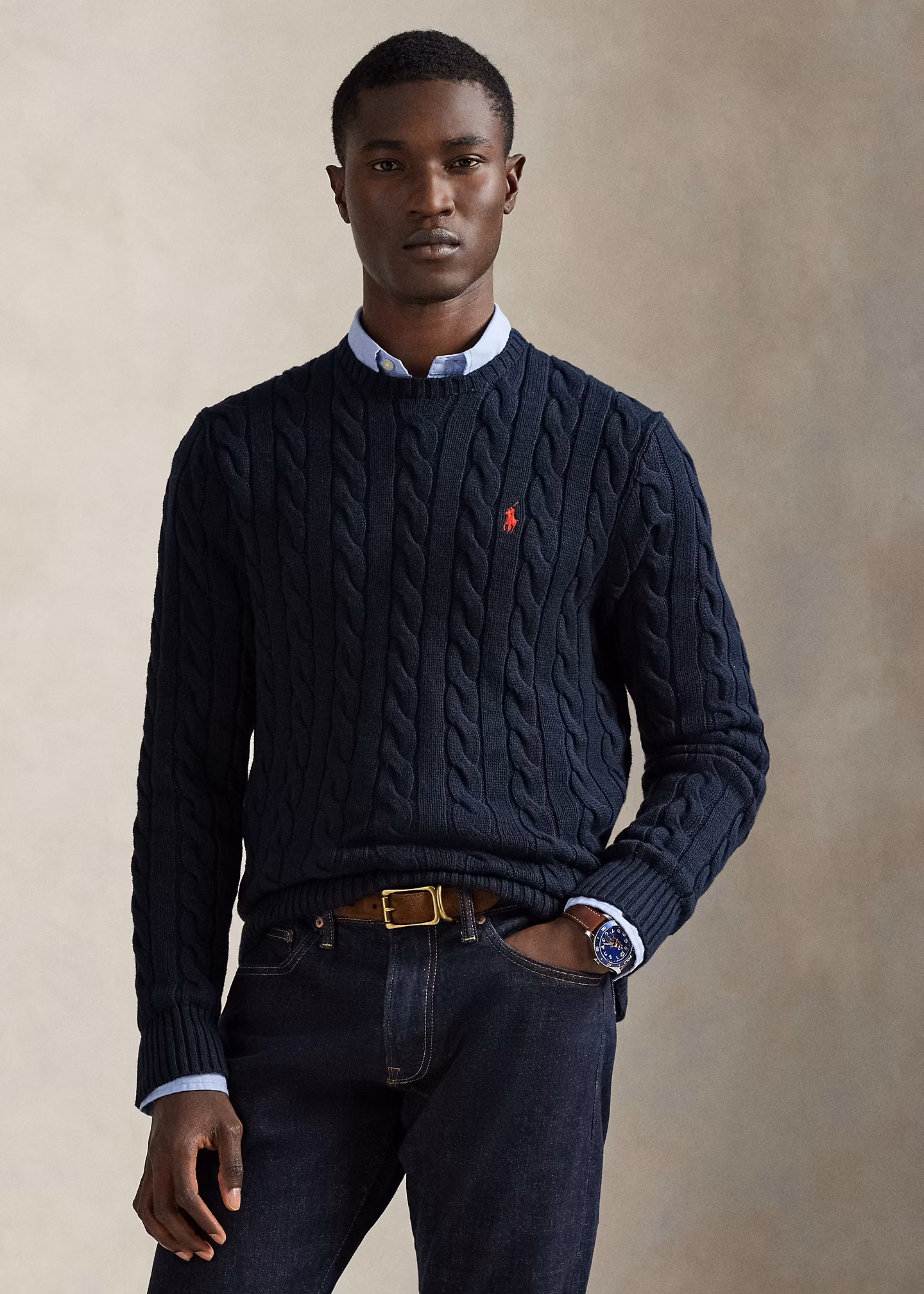 Baumwollpullover mit Zopfmuster - RALPH LAUREN OUTLET