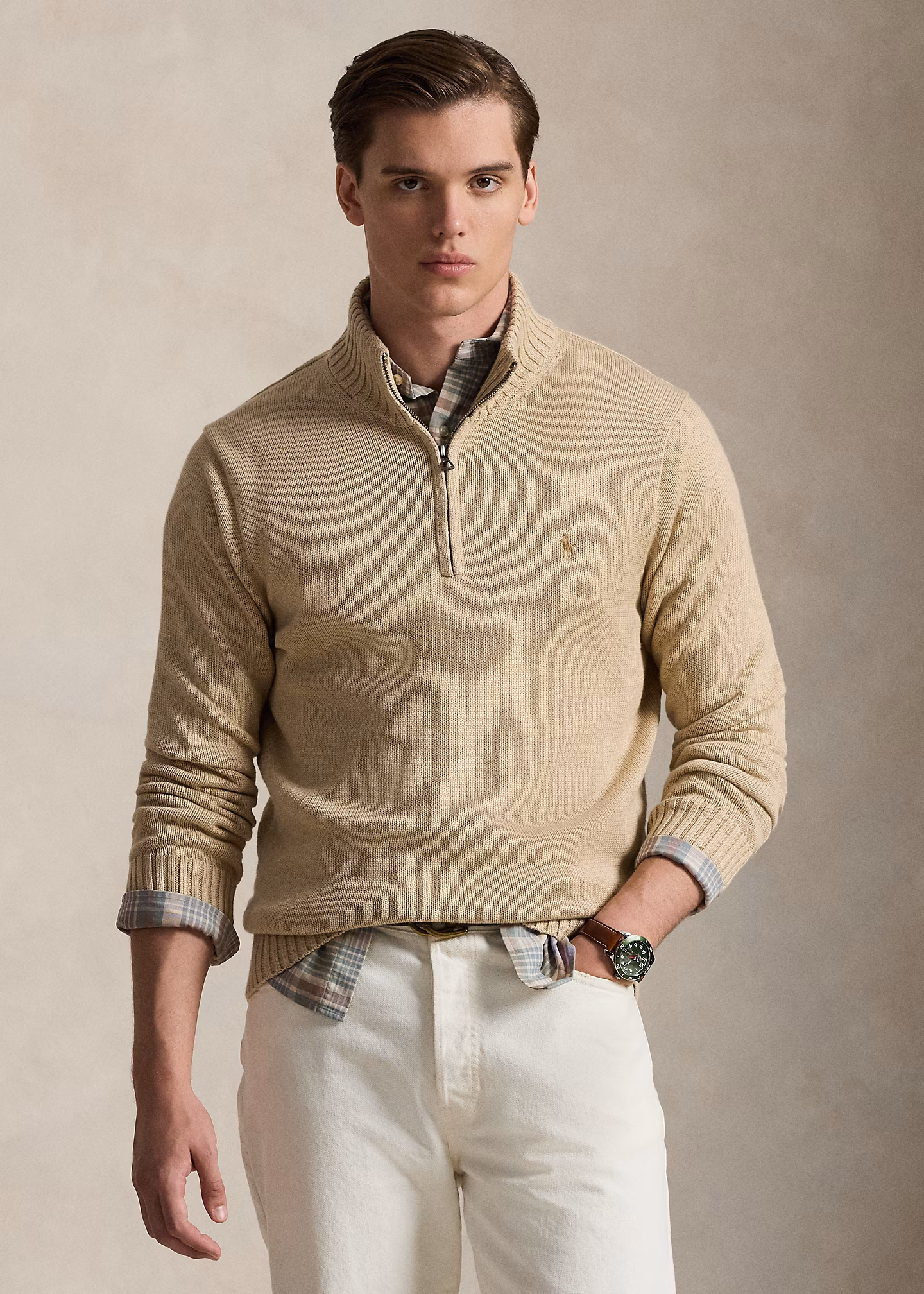 Baumwollpullover mit Halbrollkragen - RALPH LAUREN OUTLET