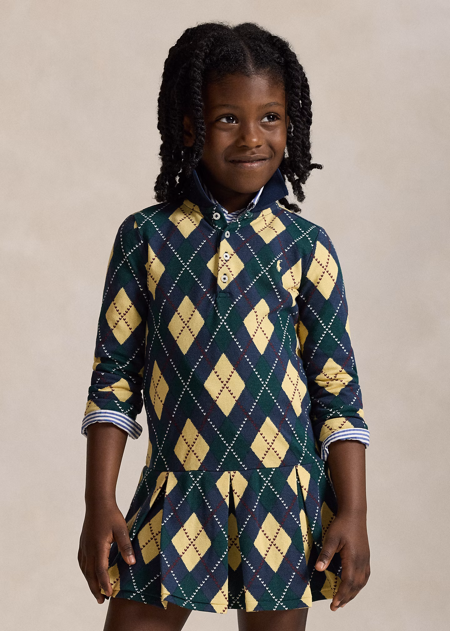 Stretchpiqué-Polokleid mit Argyle-Muster - RALPH LAUREN OUTLET