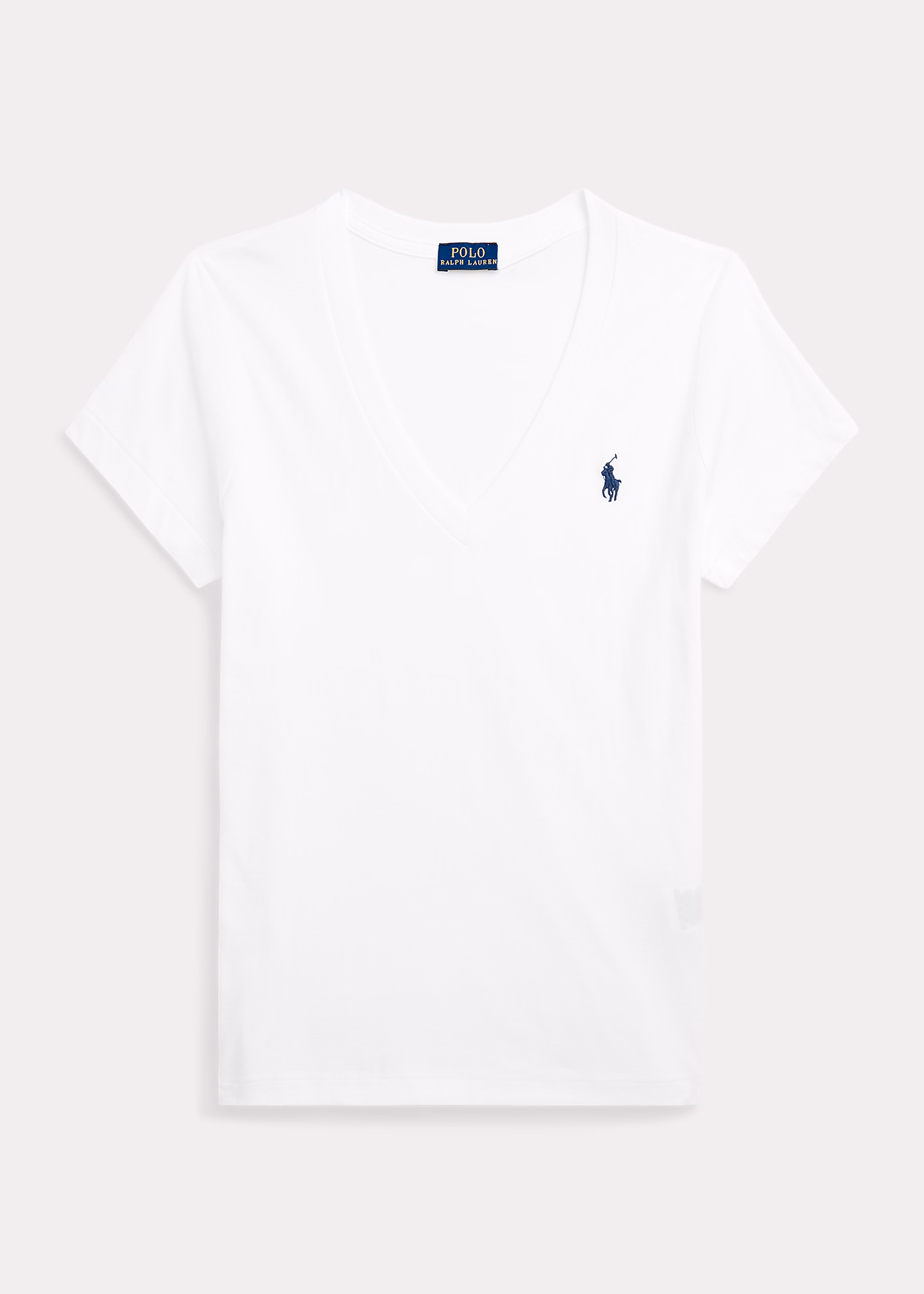 Baumwolljersey-T-Shirt mit V-Ausschnitt - RALPH LAUREN OUTLET