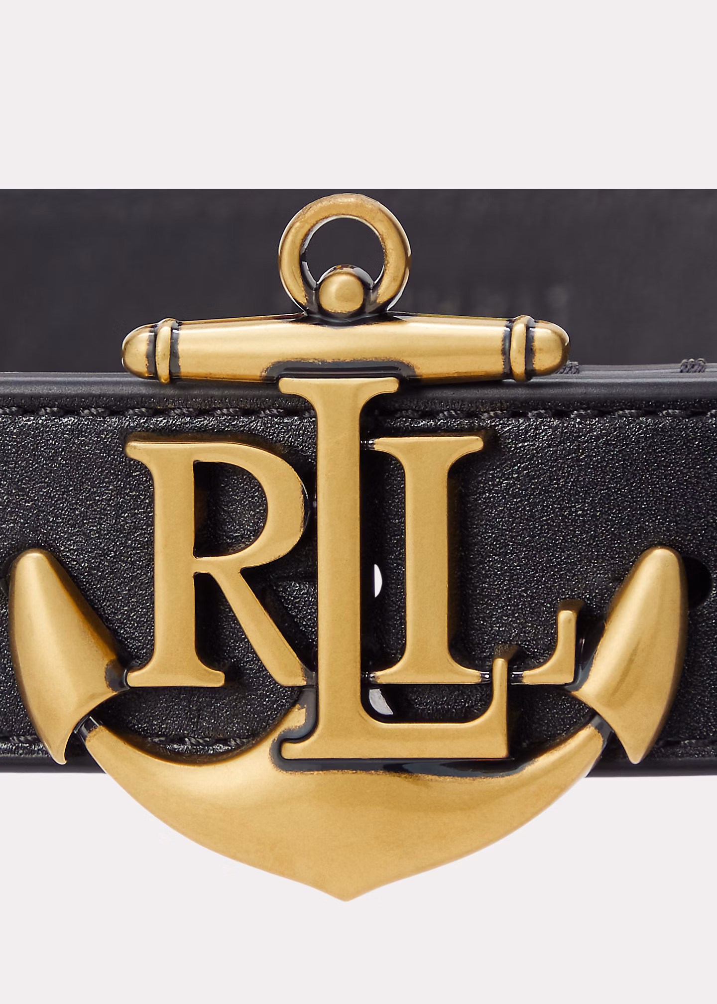 Schmaler Ledergürtel mit Ankerlogo - RALPH LAUREN OUTLET