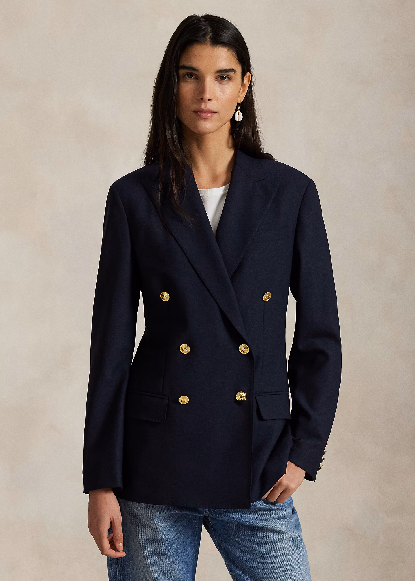 Zweireihiger Wollblazer mit Stretch - RALPH LAUREN OUTLET