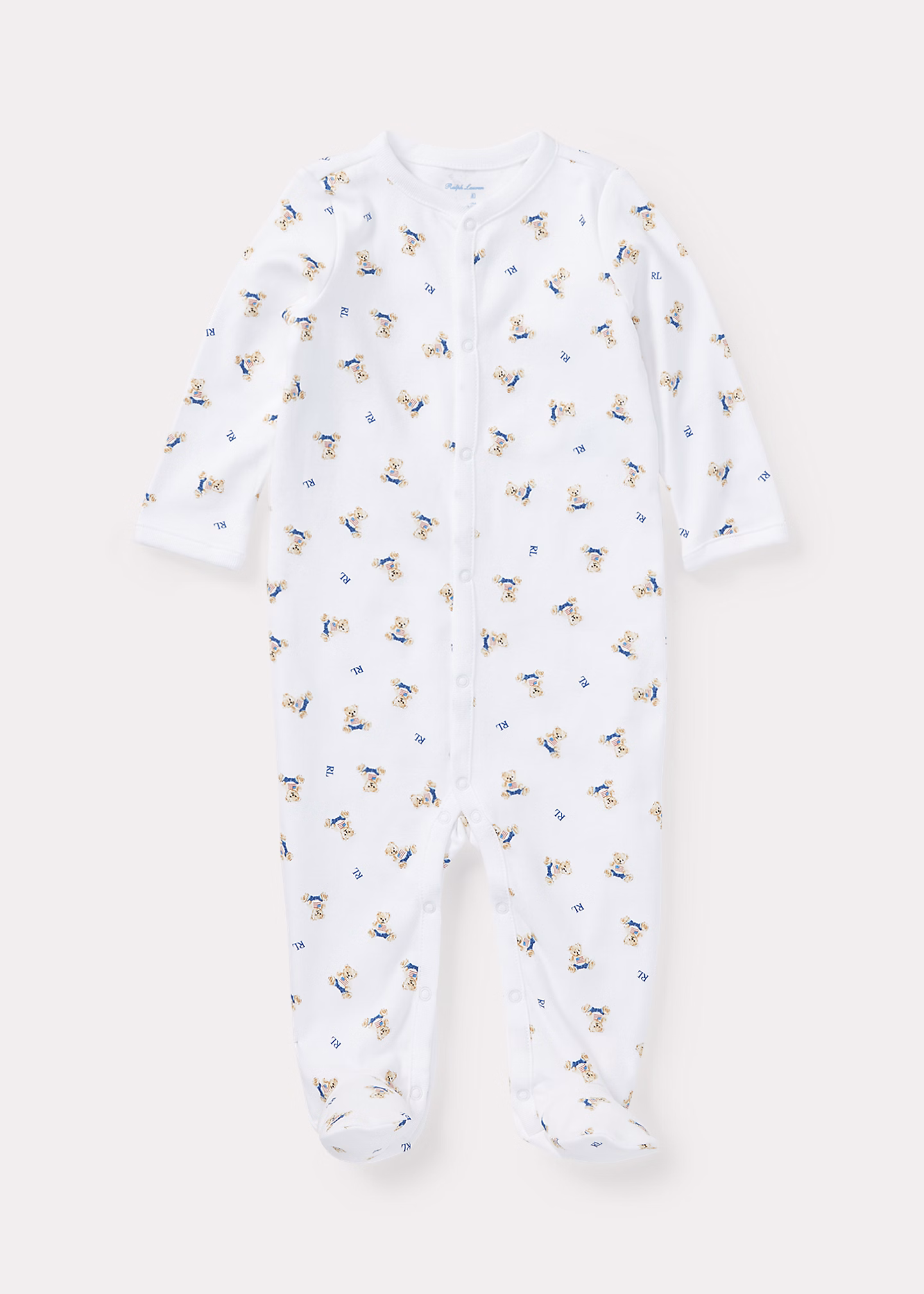 Baumwollstrampler mit Polo Bear - RALPH LAUREN OUTLET