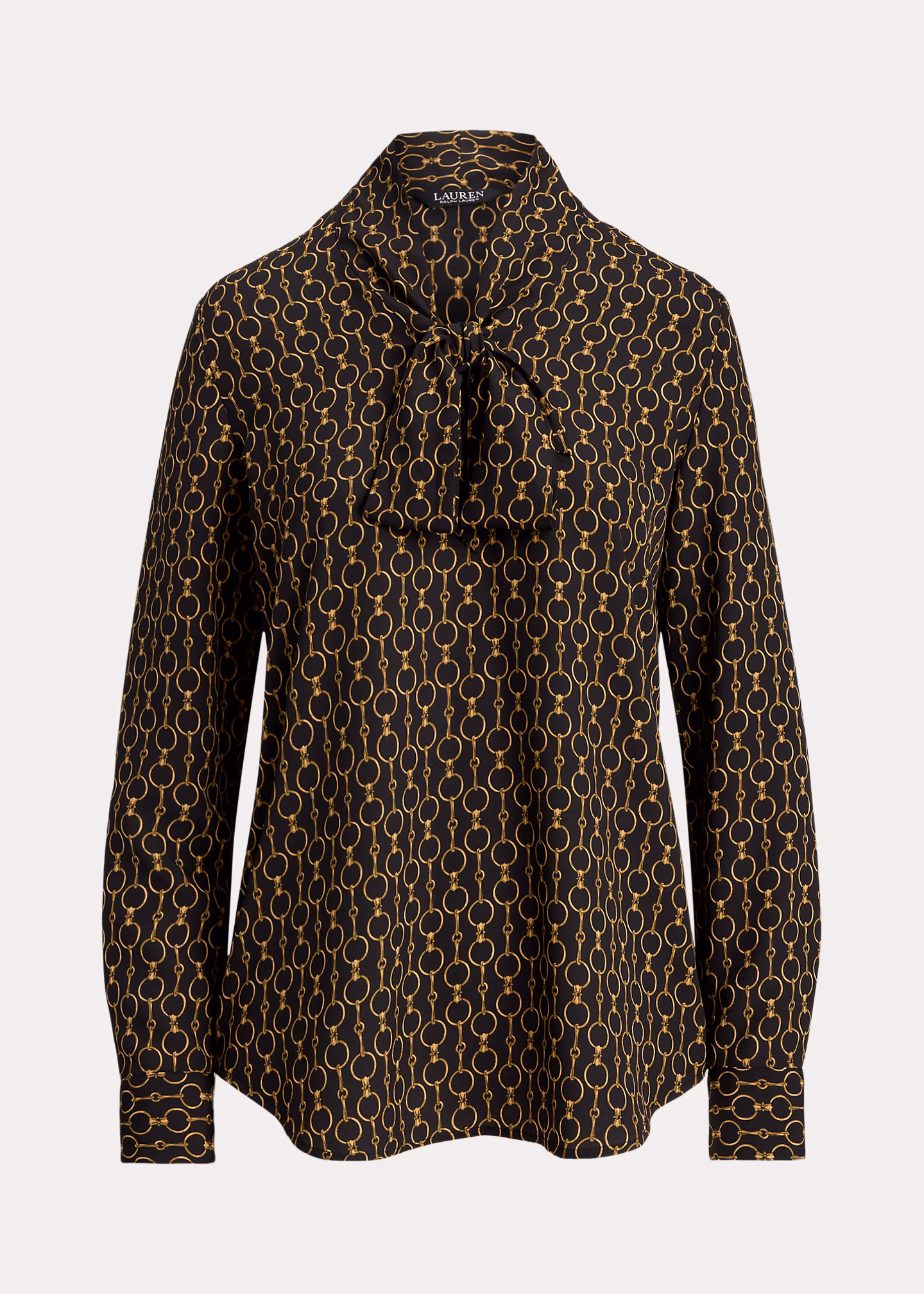 Bluse mit Kettenmuster und Bindedetail - RALPH LAUREN OUTLET