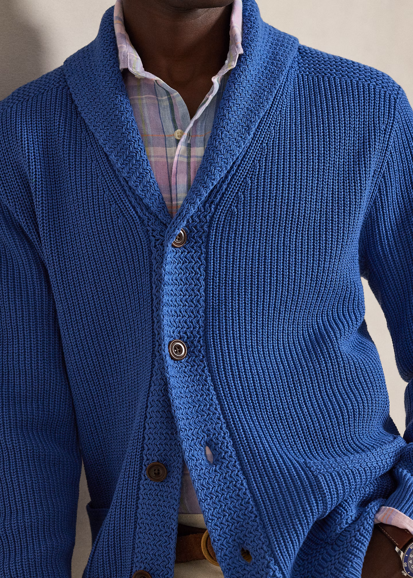 Baumwollstrickjacke mit Schalkragen - RALPH LAUREN OUTLET