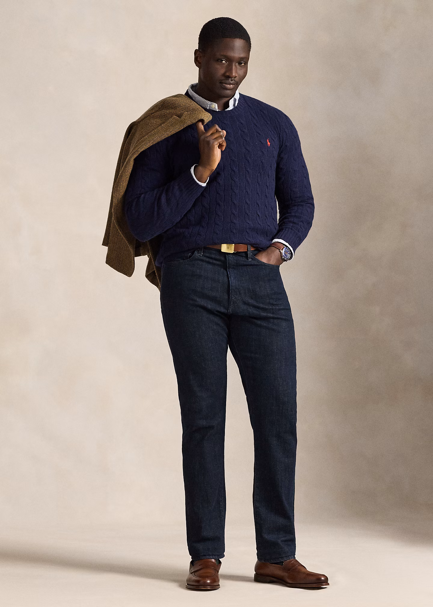 Woll-Kaschmir-Pullover mit Zopfmuster - RALPH LAUREN OUTLET