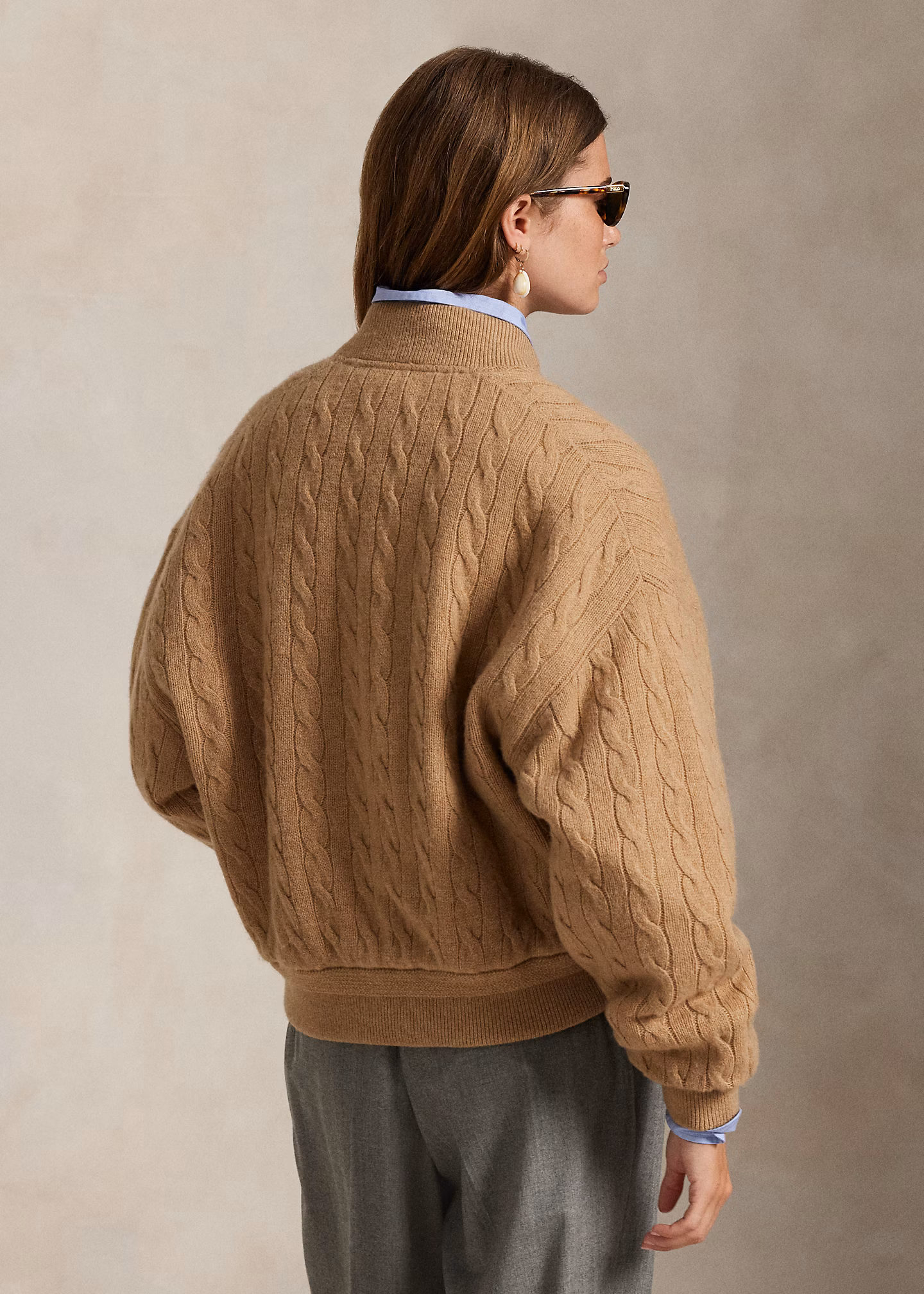 Woll-Kaschmir-Jacke mit Zopfmuster - RALPH LAUREN OUTLET