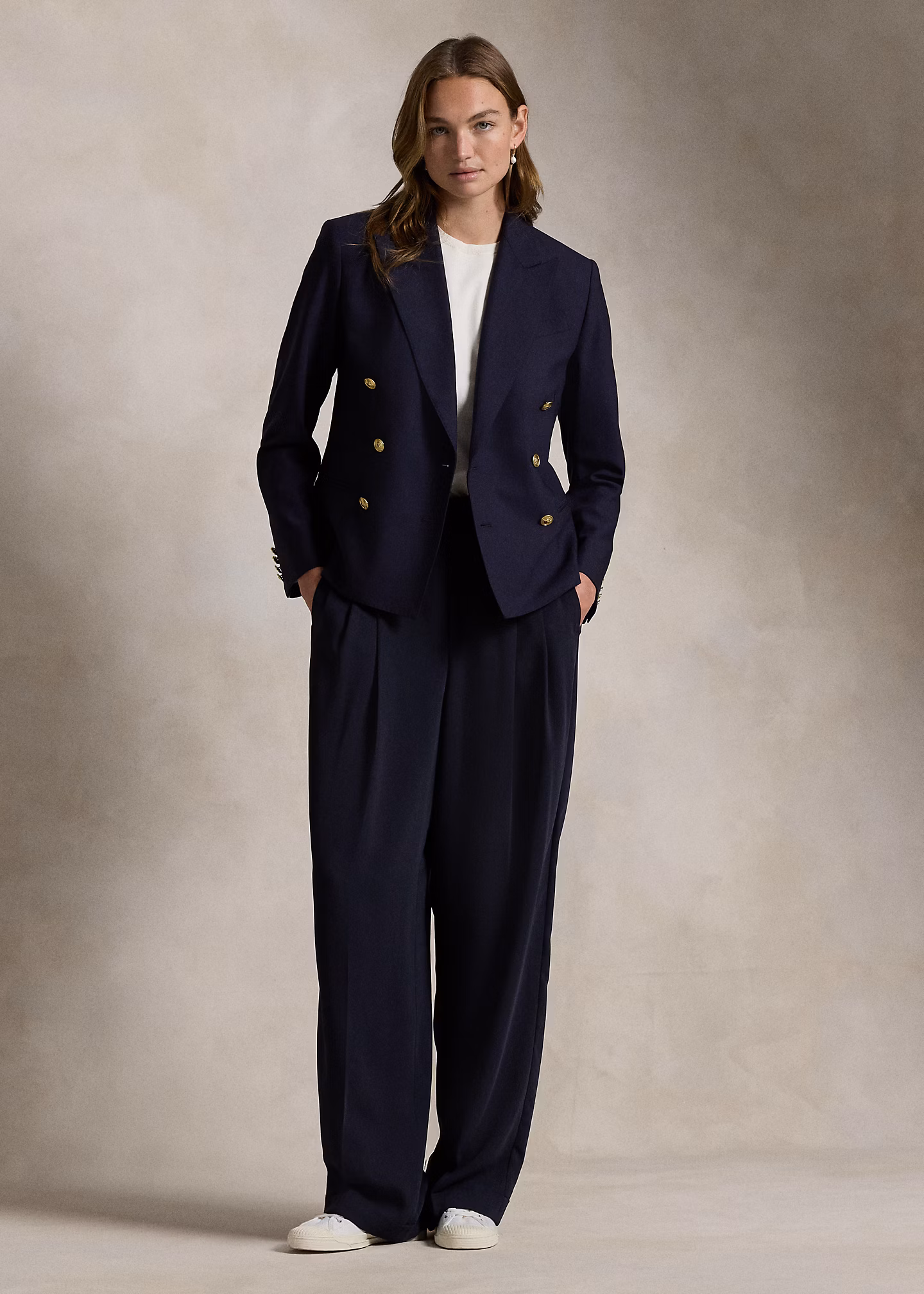 Zweireihiger kurzer Stretchwollblazer - RALPH LAUREN OUTLET
