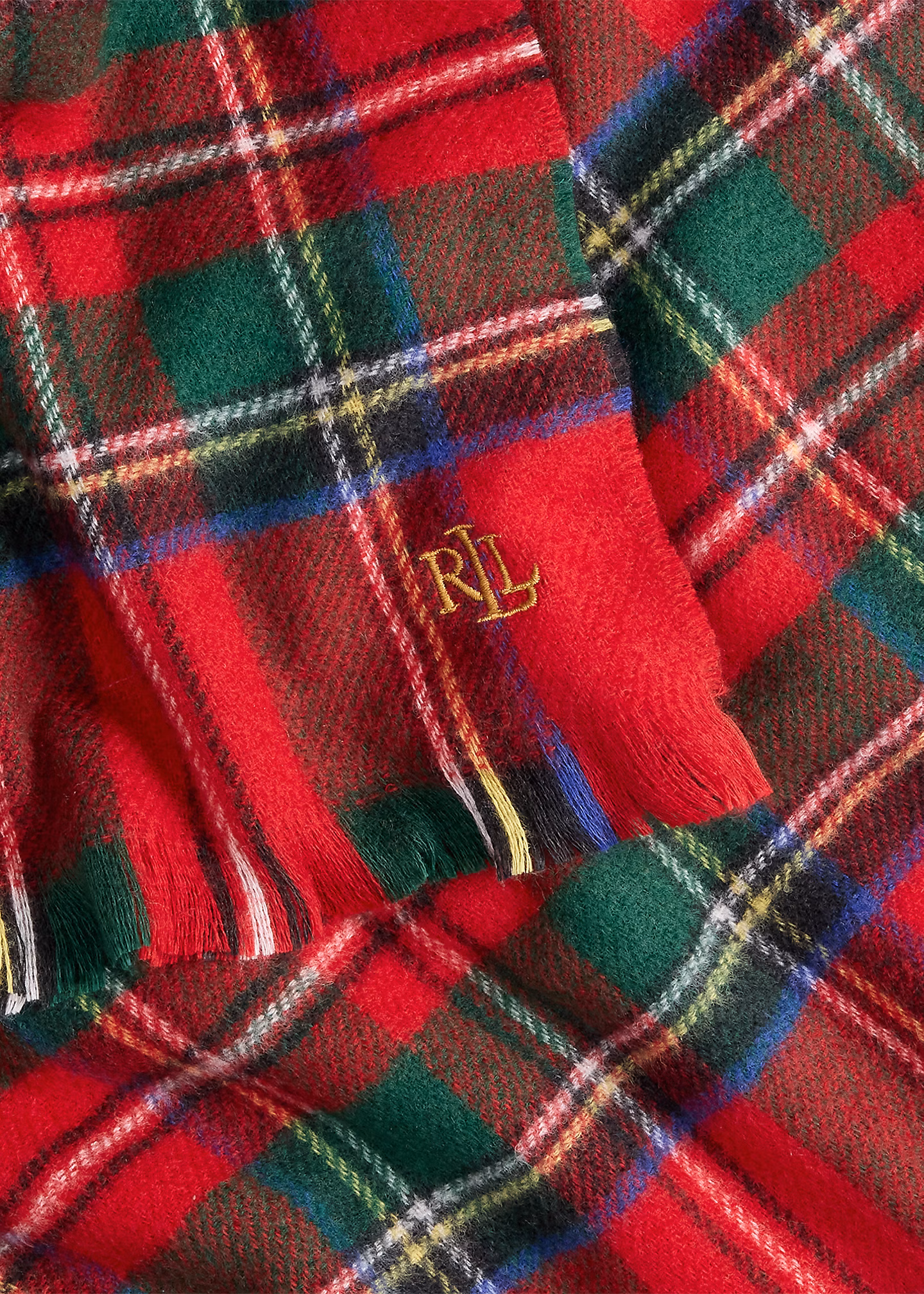 Karierter Wickelschal und Strickmütze - RALPH LAUREN OUTLET