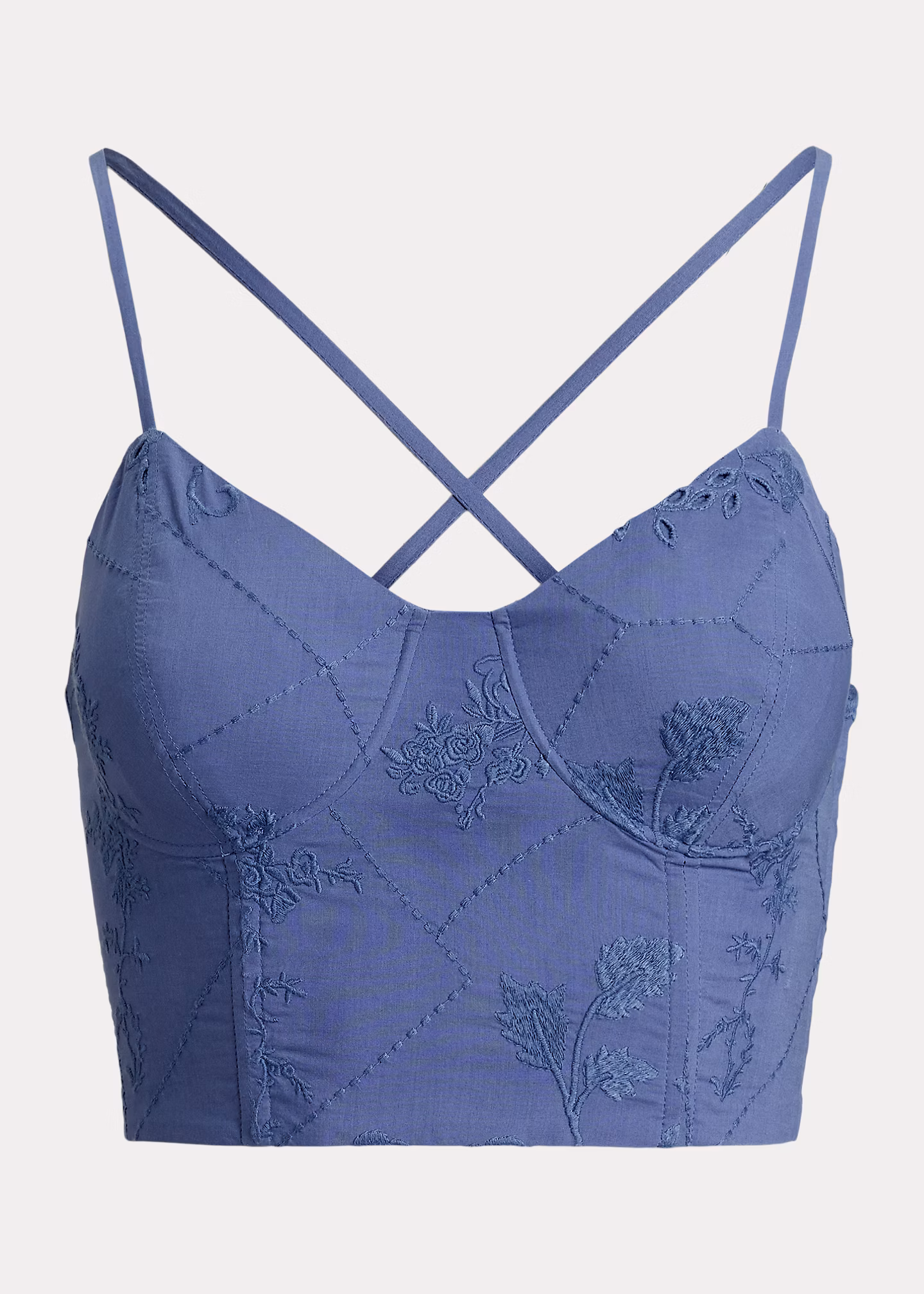 Kurzes Voile-Bustier mit Blumenstickerei - RALPH LAUREN OUTLET