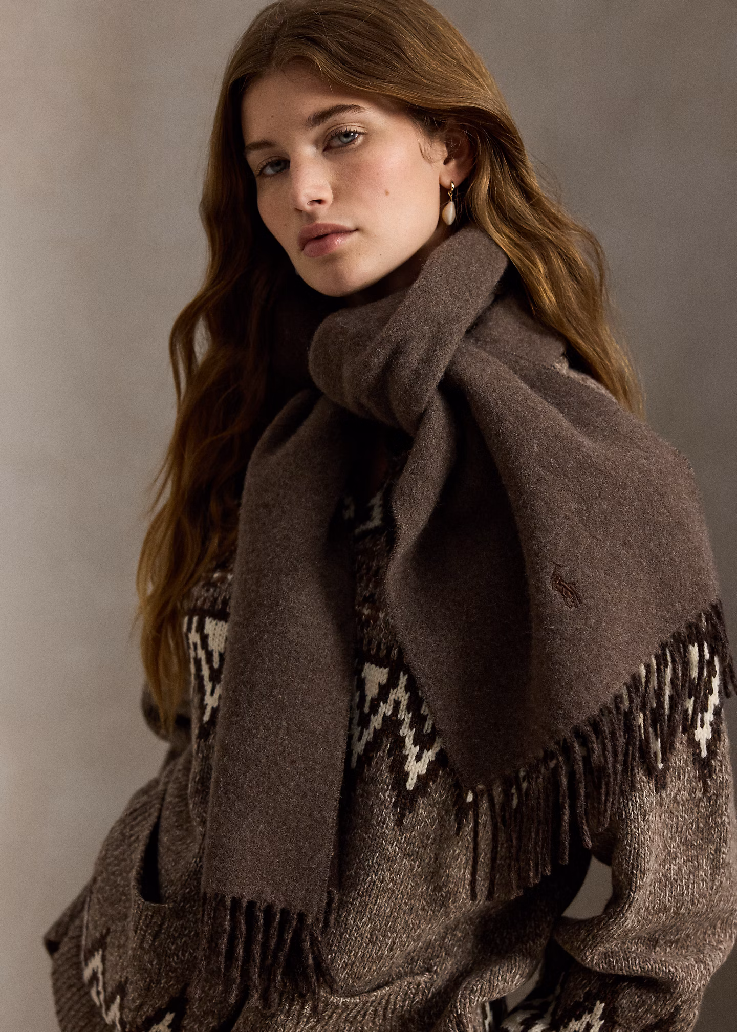 Wollschal mit Fransenbesatz - RALPH LAUREN OUTLET