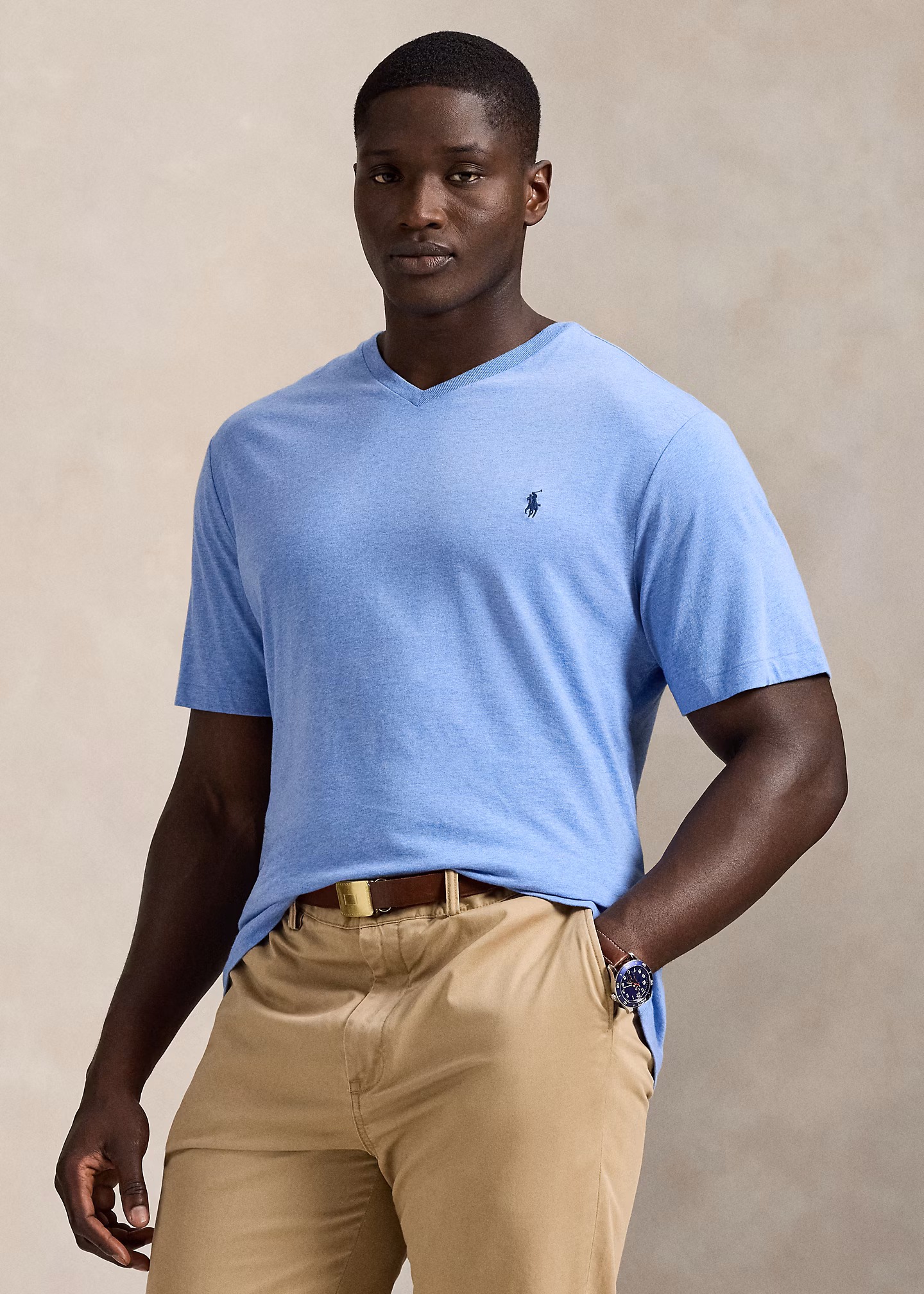 Jersey-T-Shirt mit V-Ausschnitt - RALPH LAUREN OUTLET