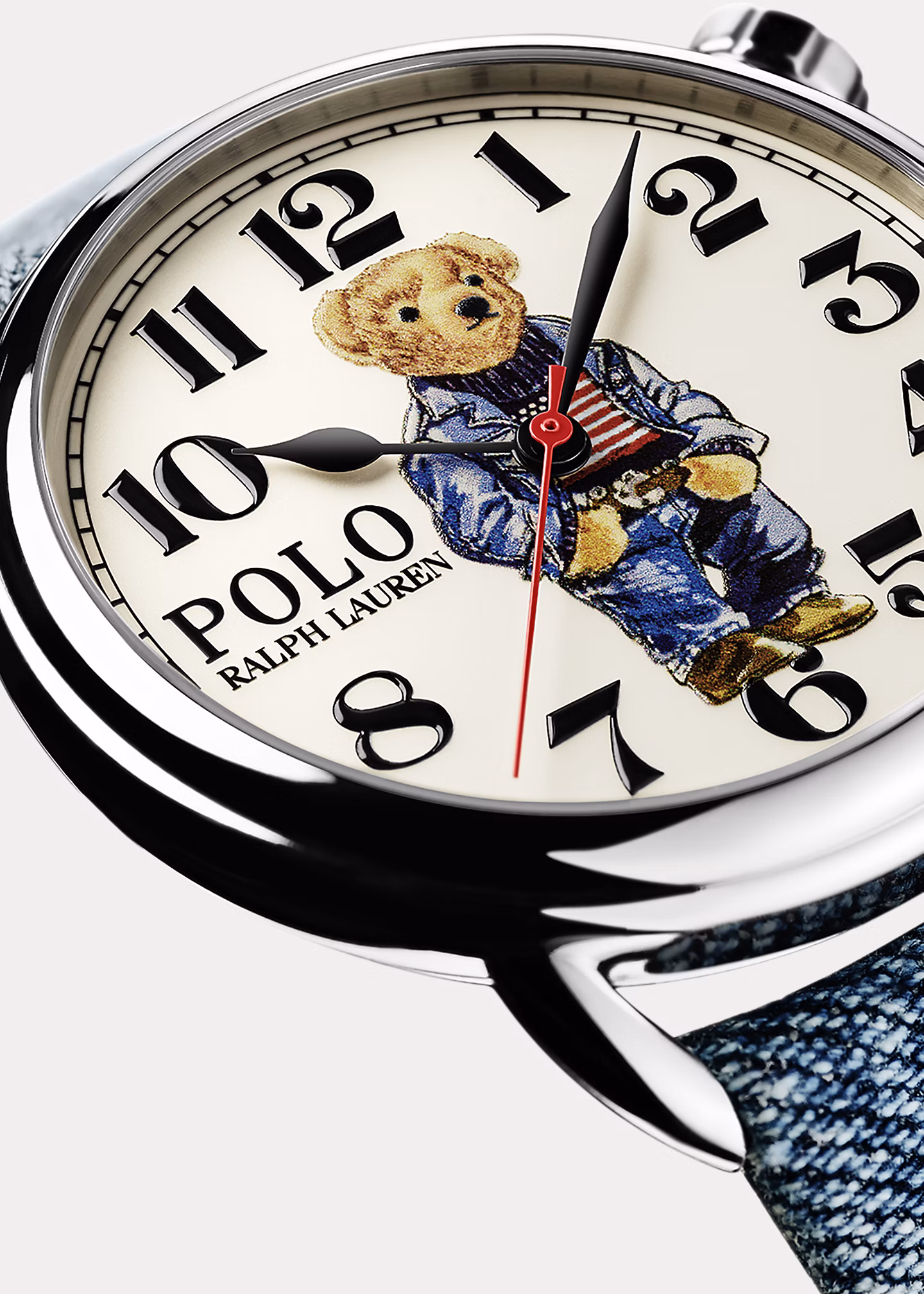 Armbanduhr in Weiß mit Denim Polo Bear - RALPH LAUREN OUTLET