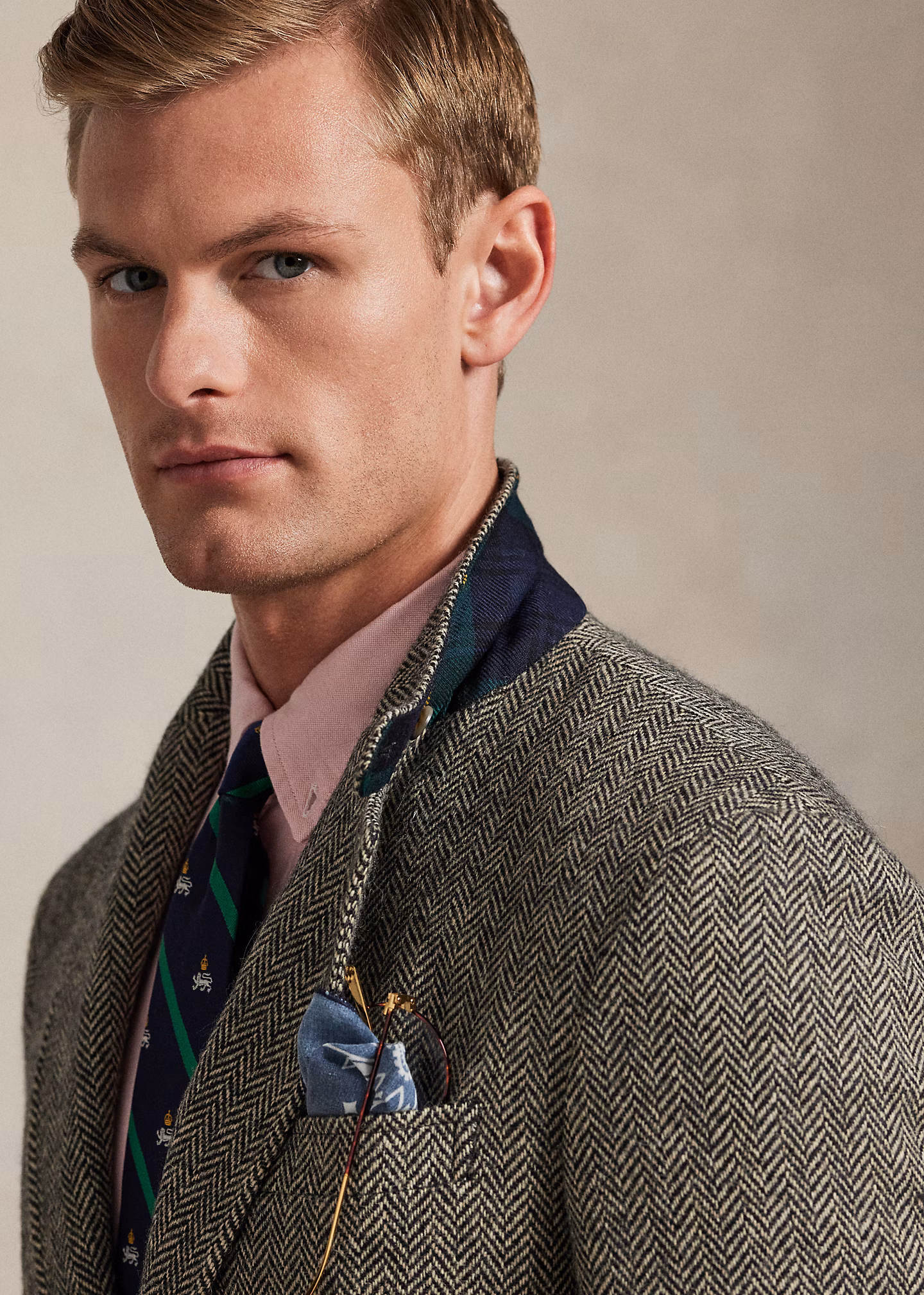 Die Jacke RL67 mit Fischgratmuster - RALPH LAUREN OUTLET