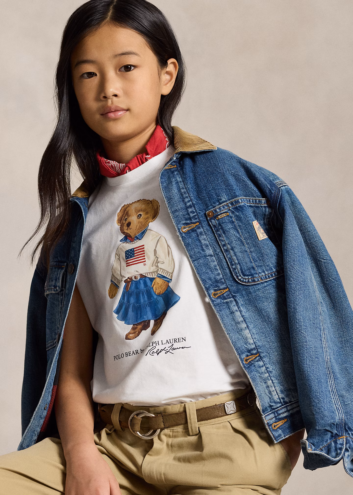 Baumwolljersey-T-Shirt mit Polo Bear - RALPH LAUREN OUTLET