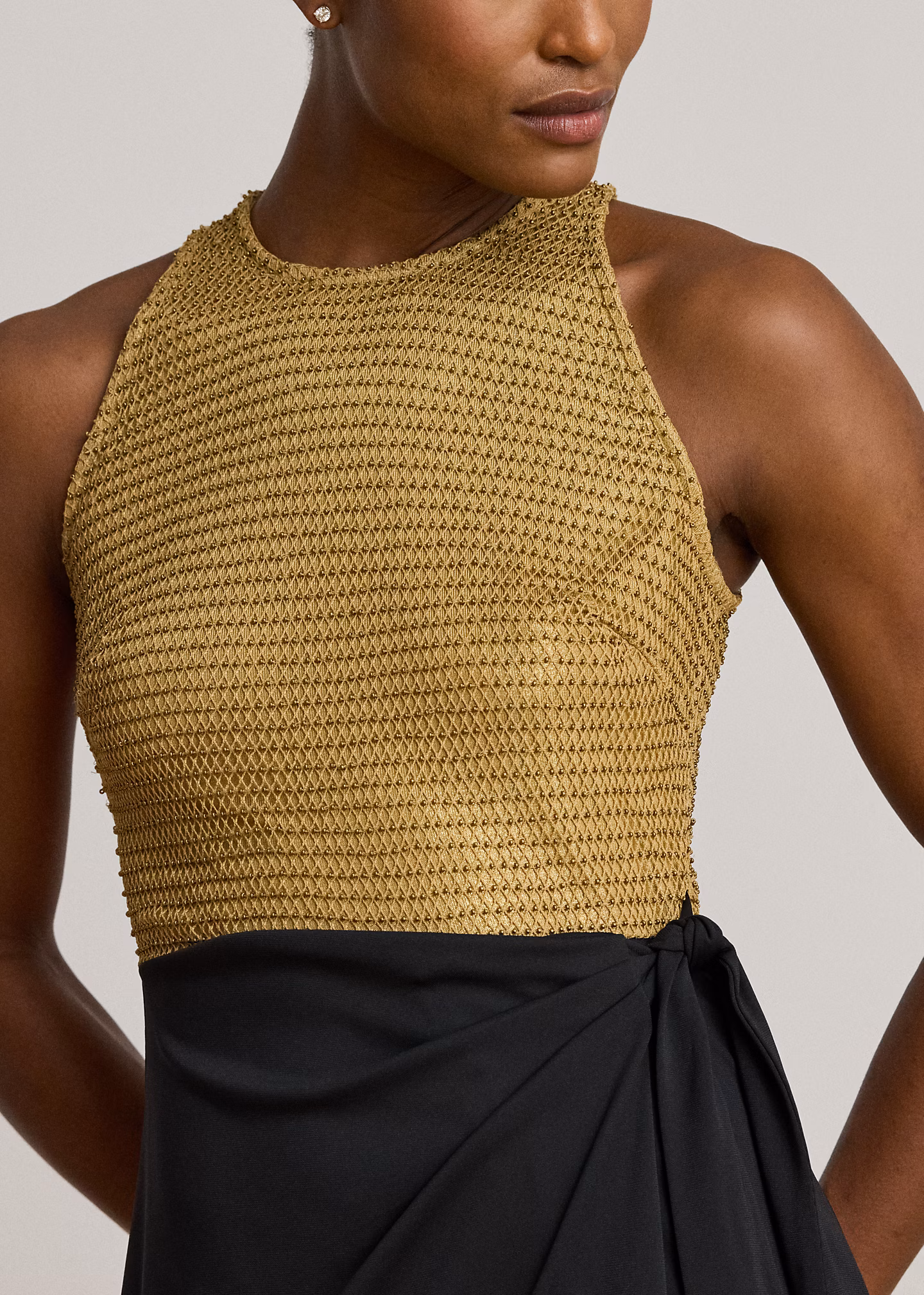 Abendkleid mit Perlen und Bindedetail - RALPH LAUREN OUTLET