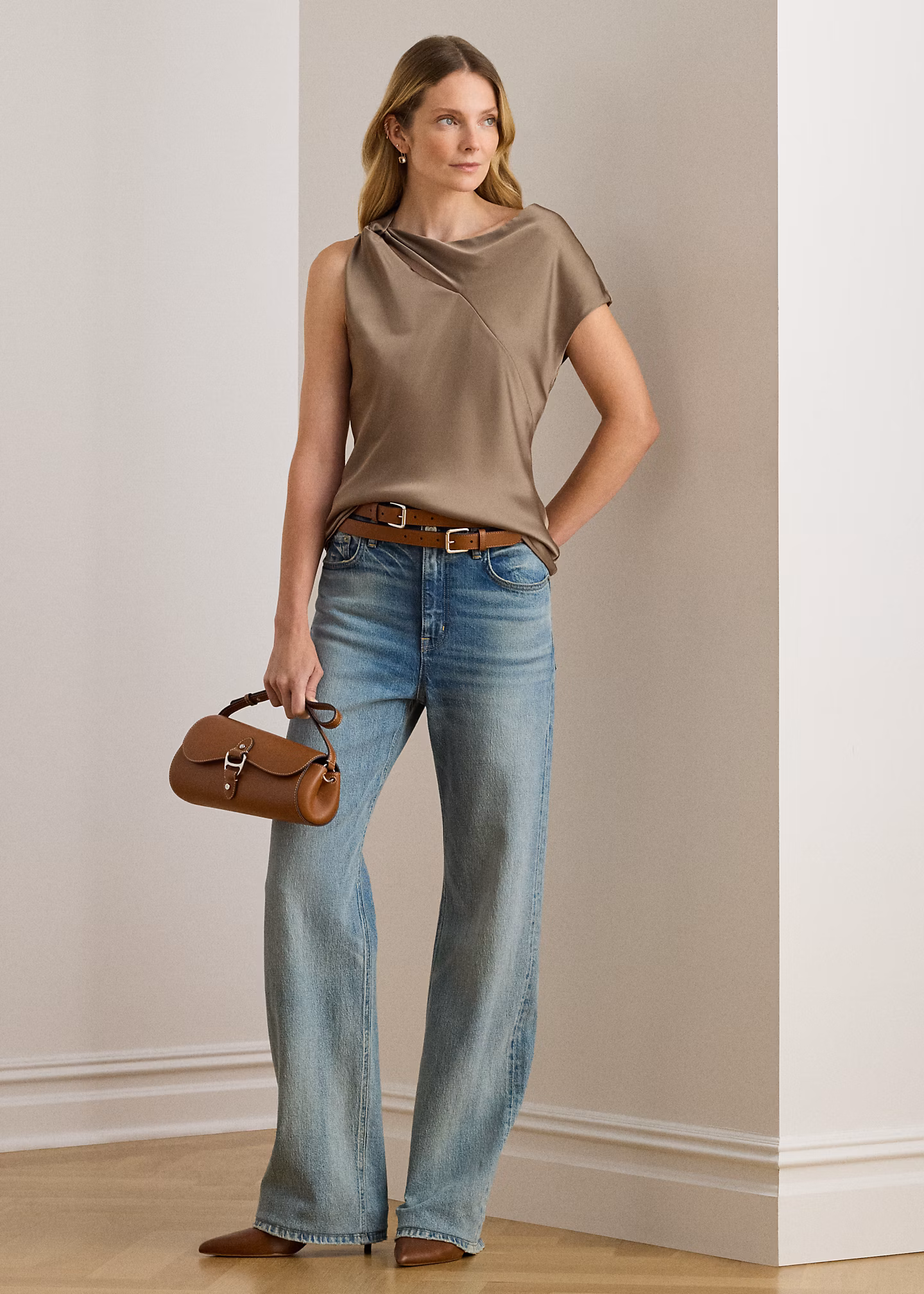 Charmeuse Asymmetrical Blouse - RALPH LAUREN OUTLET