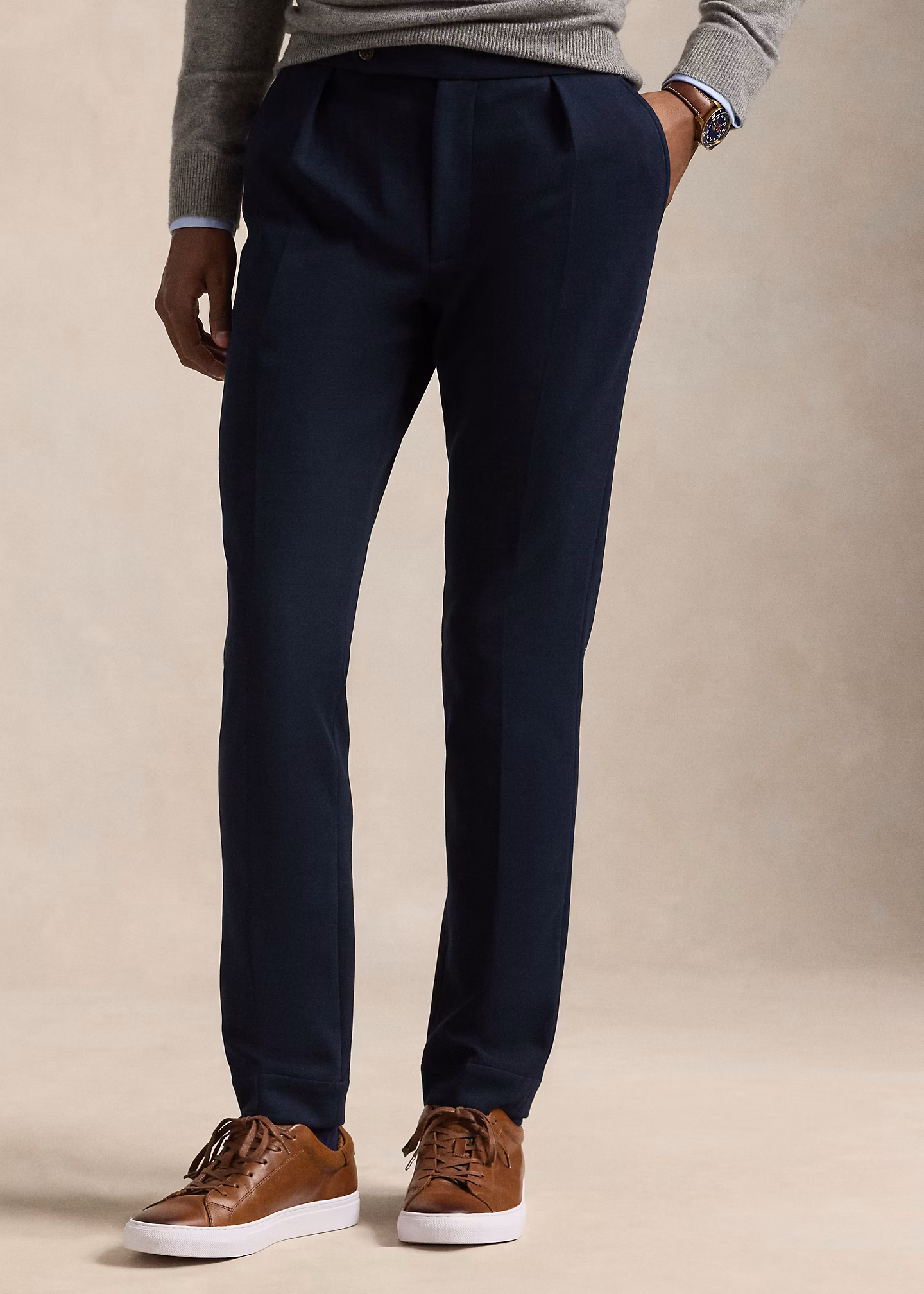 Doppellagige Anzughose mit Falten - RALPH LAUREN OUTLET