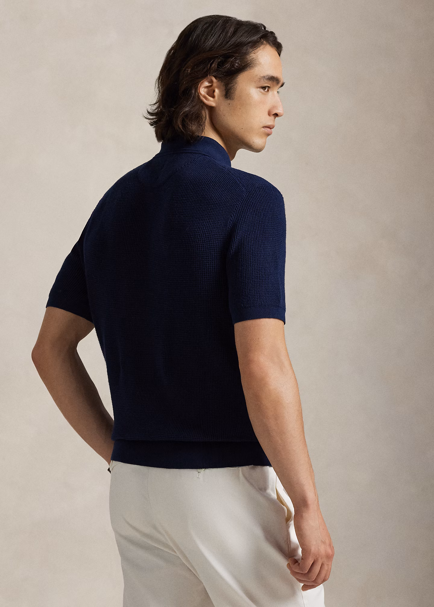 Waffelpiqué-Pullover mit Polokragen - RALPH LAUREN OUTLET