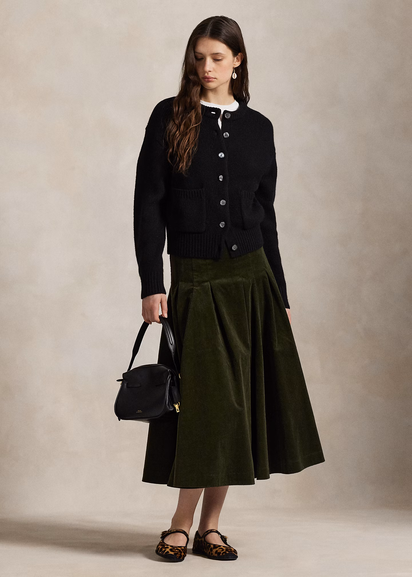 Faltenrock aus Kordsamt - RALPH LAUREN OUTLET