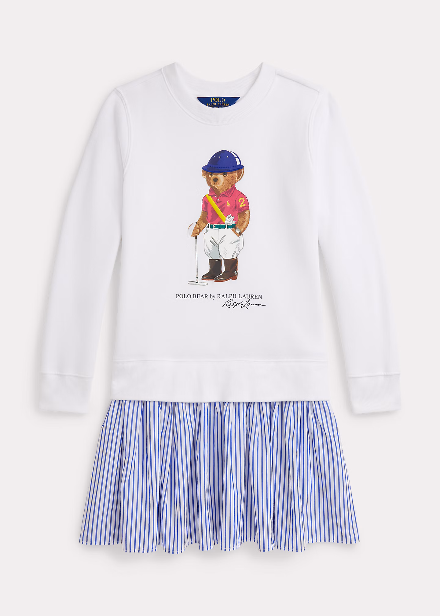Polo Bear Fleece-Kleid mit Streifenrock - RALPH LAUREN OUTLET