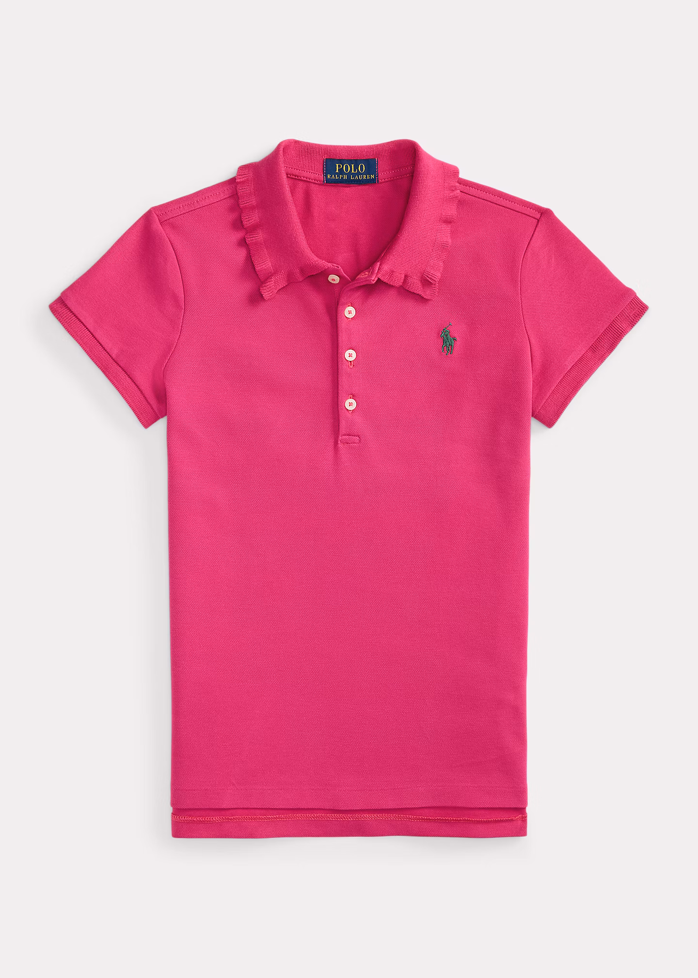 Stretchpiqué-Poloshirt mit Rüschenkragen - RALPH LAUREN OUTLET