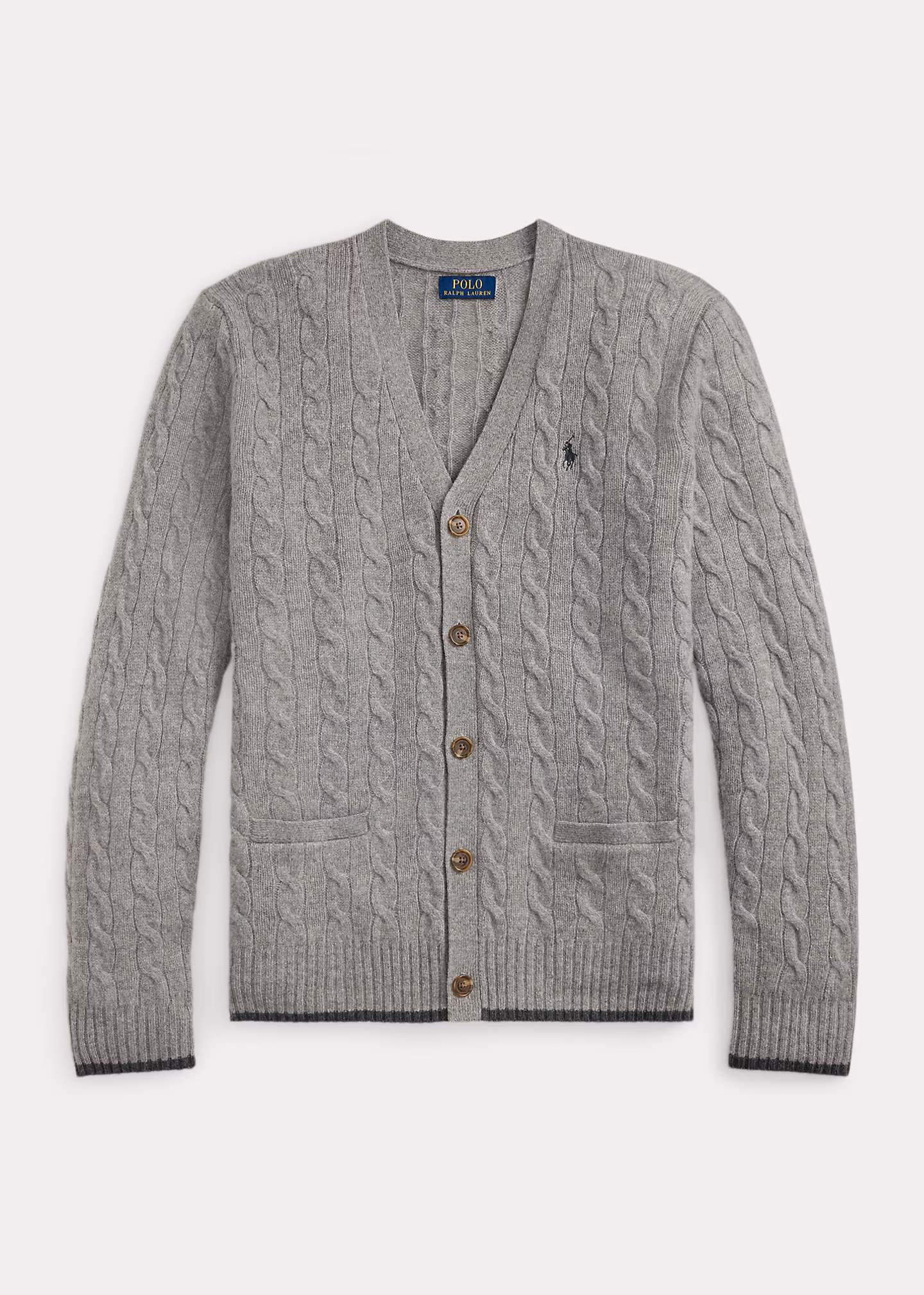 Woll-Kaschmir-Strickjacke mit Zopfmuster - RALPH LAUREN OUTLET