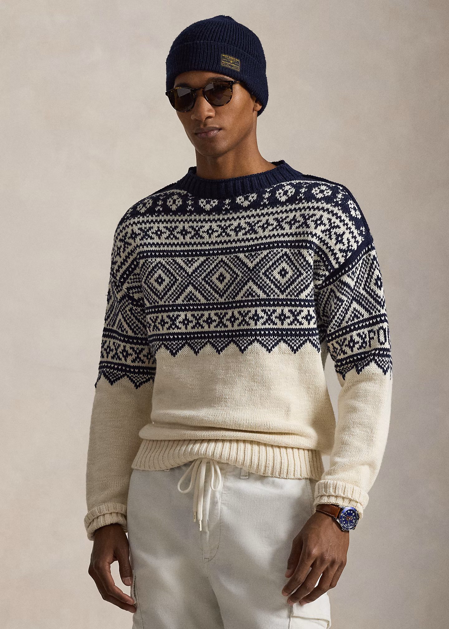 Gemusterter Baumwoll-Kaschmir-Pullover - RALPH LAUREN OUTLET